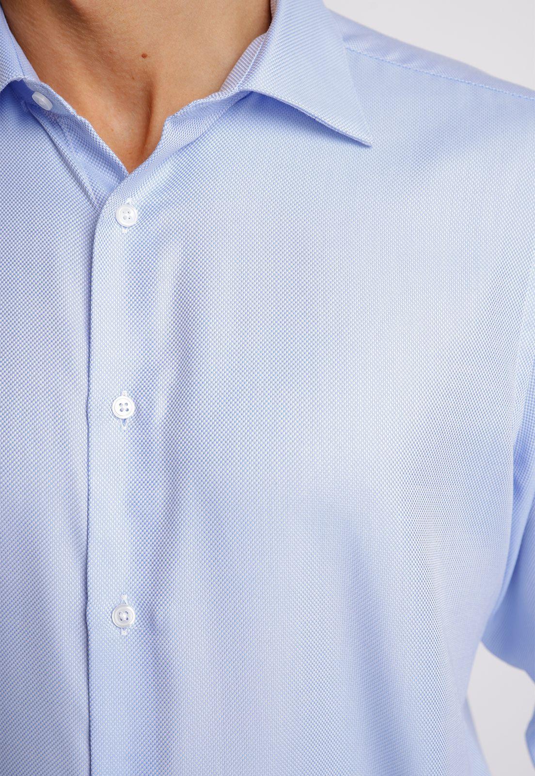 Camisa hombre Formal Slim Fit Vercelli Algodón Celeste Non Iron (Libre de Arrugas)-2