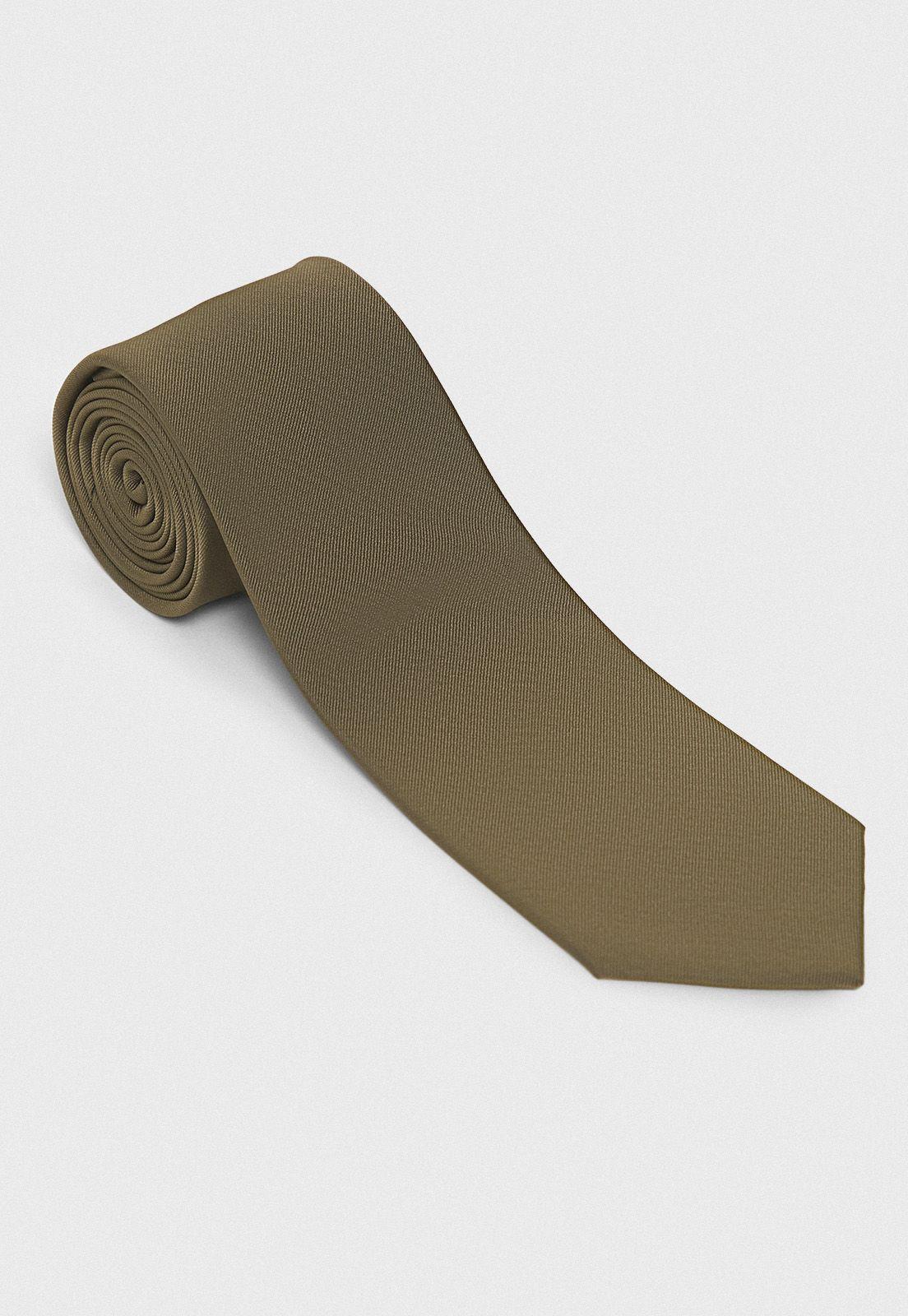 Corbata Formal Hombre Microfibra Liso Graduación Khaki-0