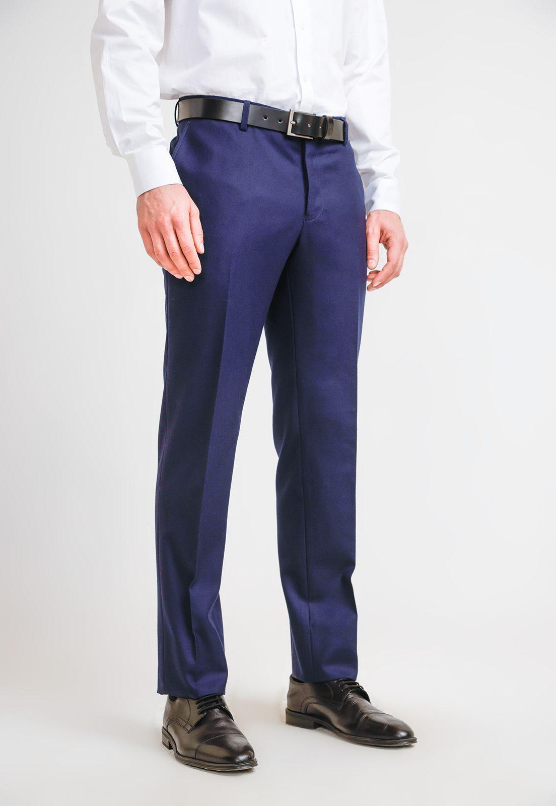 Pantalón Hombre Formal Flannel Azul Marino-0