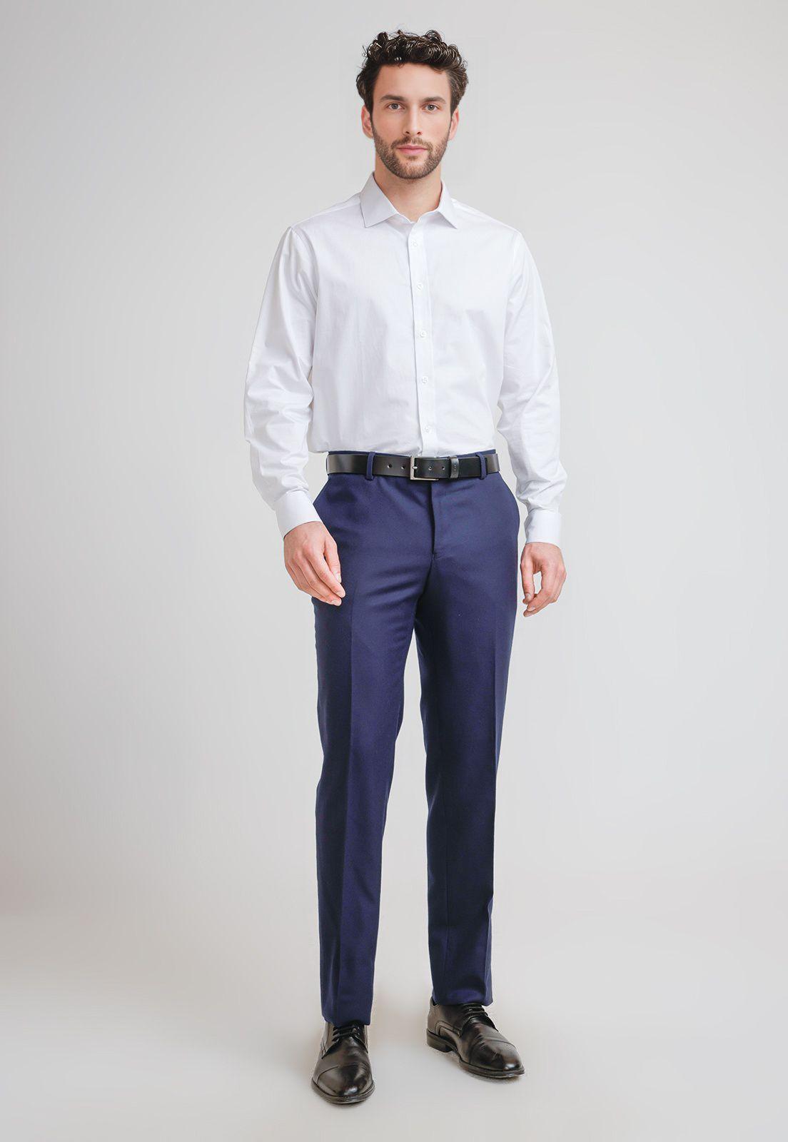Pantalón Hombre Formal Flannel Azul Marino-3
