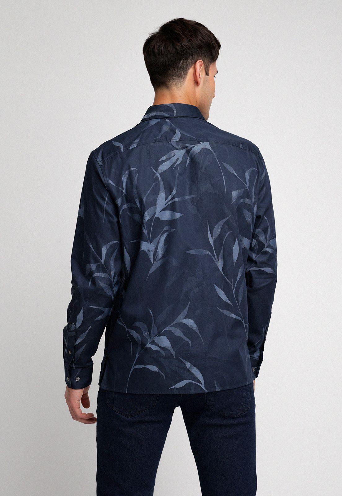 CAMISA HOMBRE MANGA LARGA ESTAMPADA NAVY-1