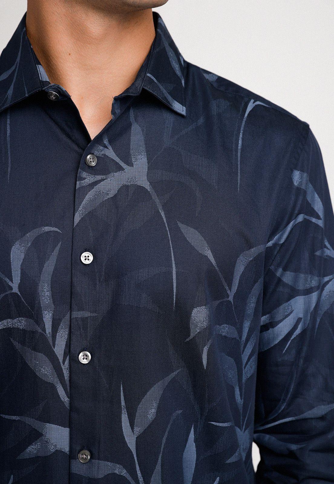 CAMISA HOMBRE MANGA LARGA ESTAMPADA NAVY-2