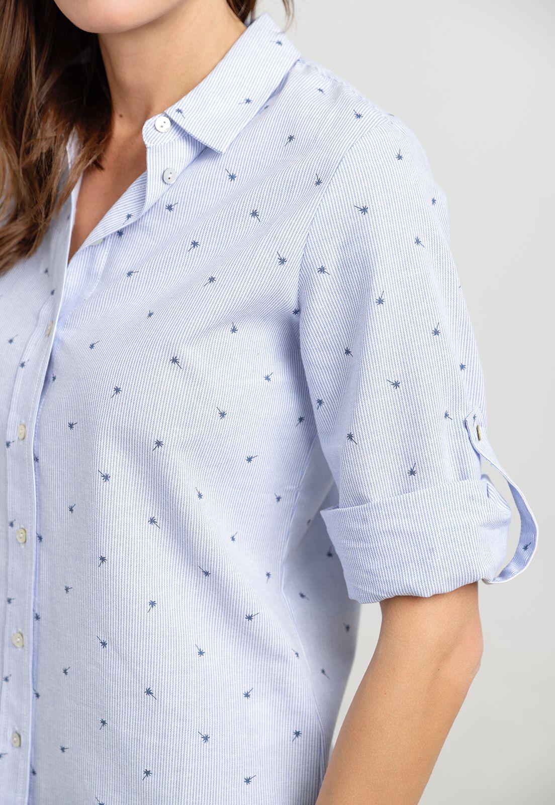 Blusa Mujer Helen Algodón Celeste-2