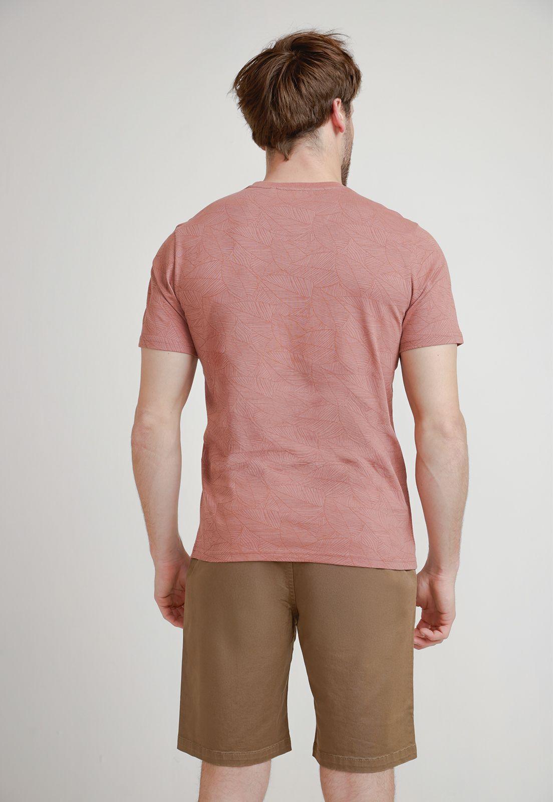 Polera Hombre Algodón Estampada Slim Miquele Coral-1