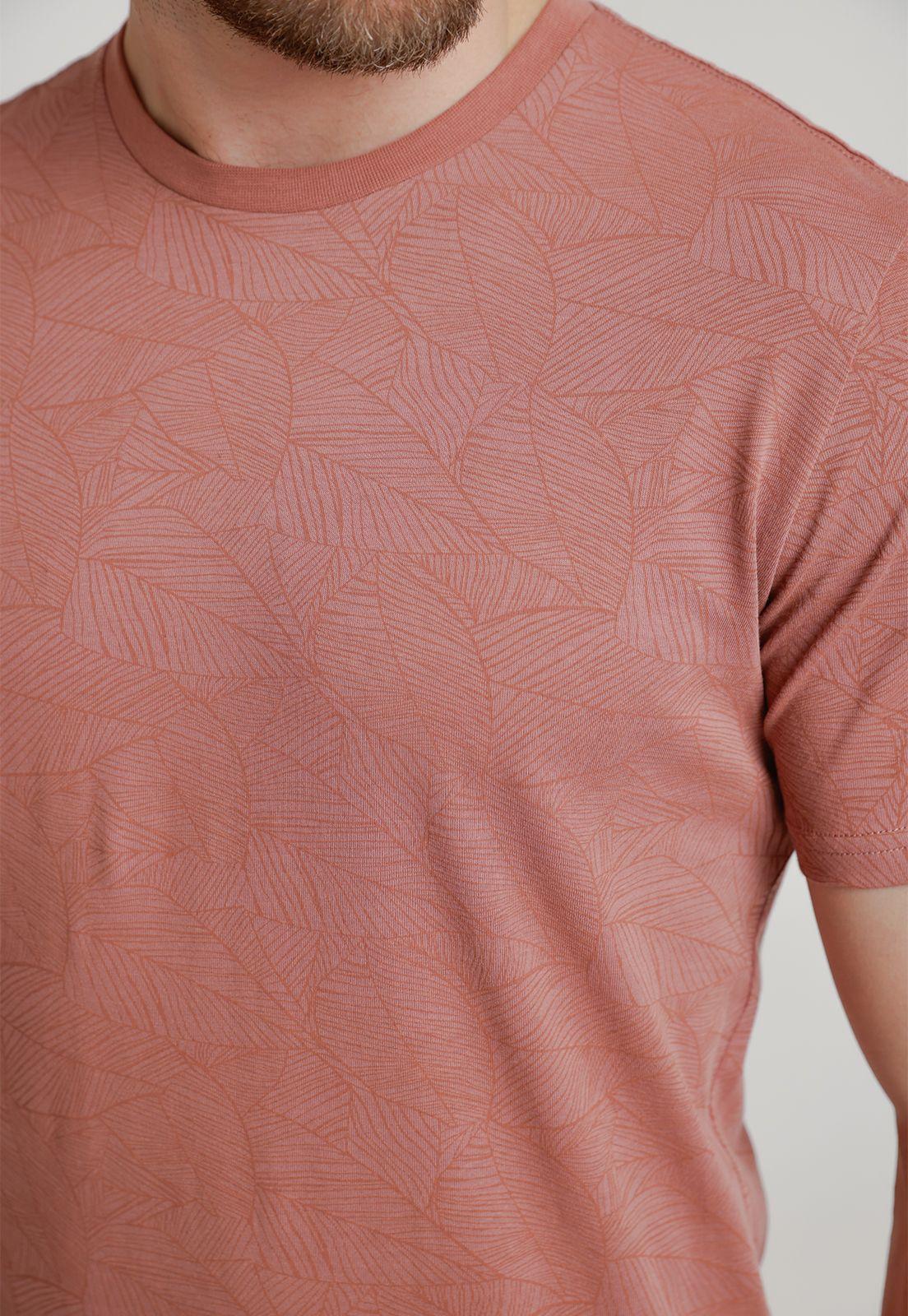 Polera Hombre Algodón Estampada Slim Miquele Coral-2