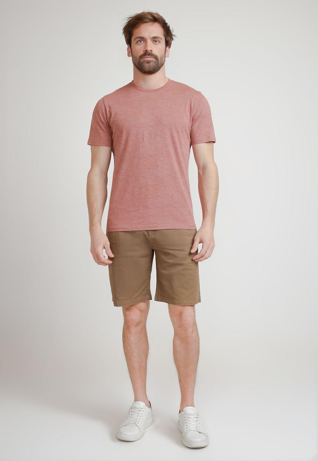 Polera Hombre Algodón Estampada Slim Miquele Coral-3