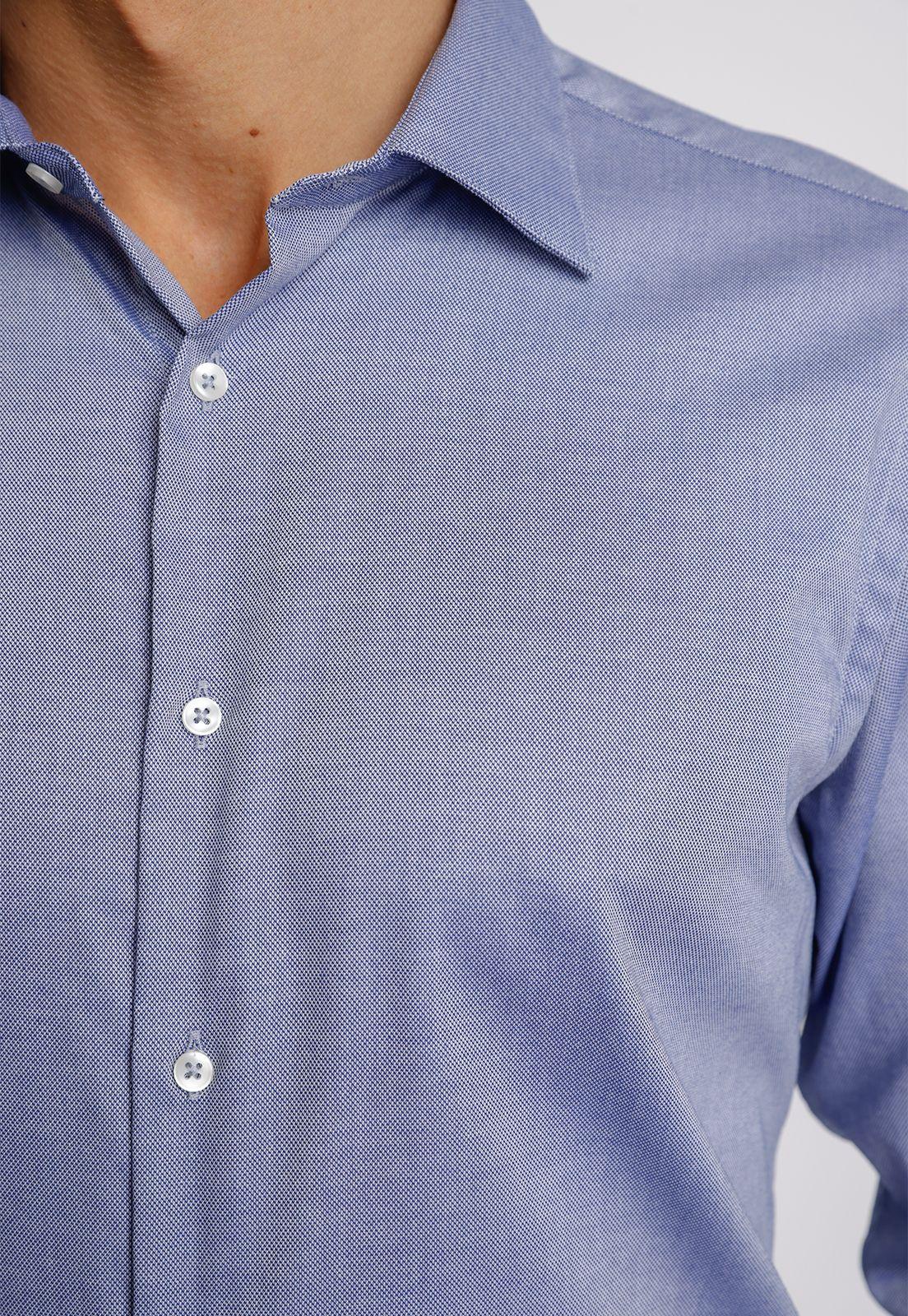 Camisa Formal Hombre Slim Fit Vercelli Algodón Azul marino-2