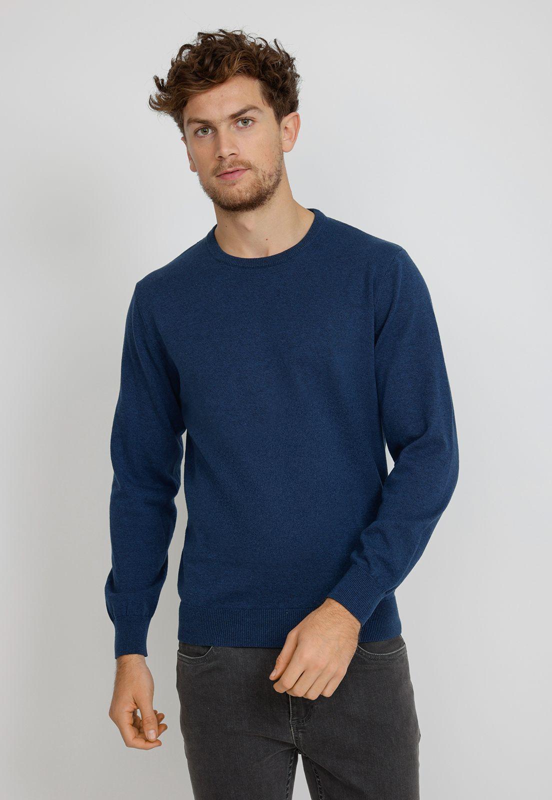 Sweater  hombre Casual Slim Fit Pascual Algodón Azul marino -0