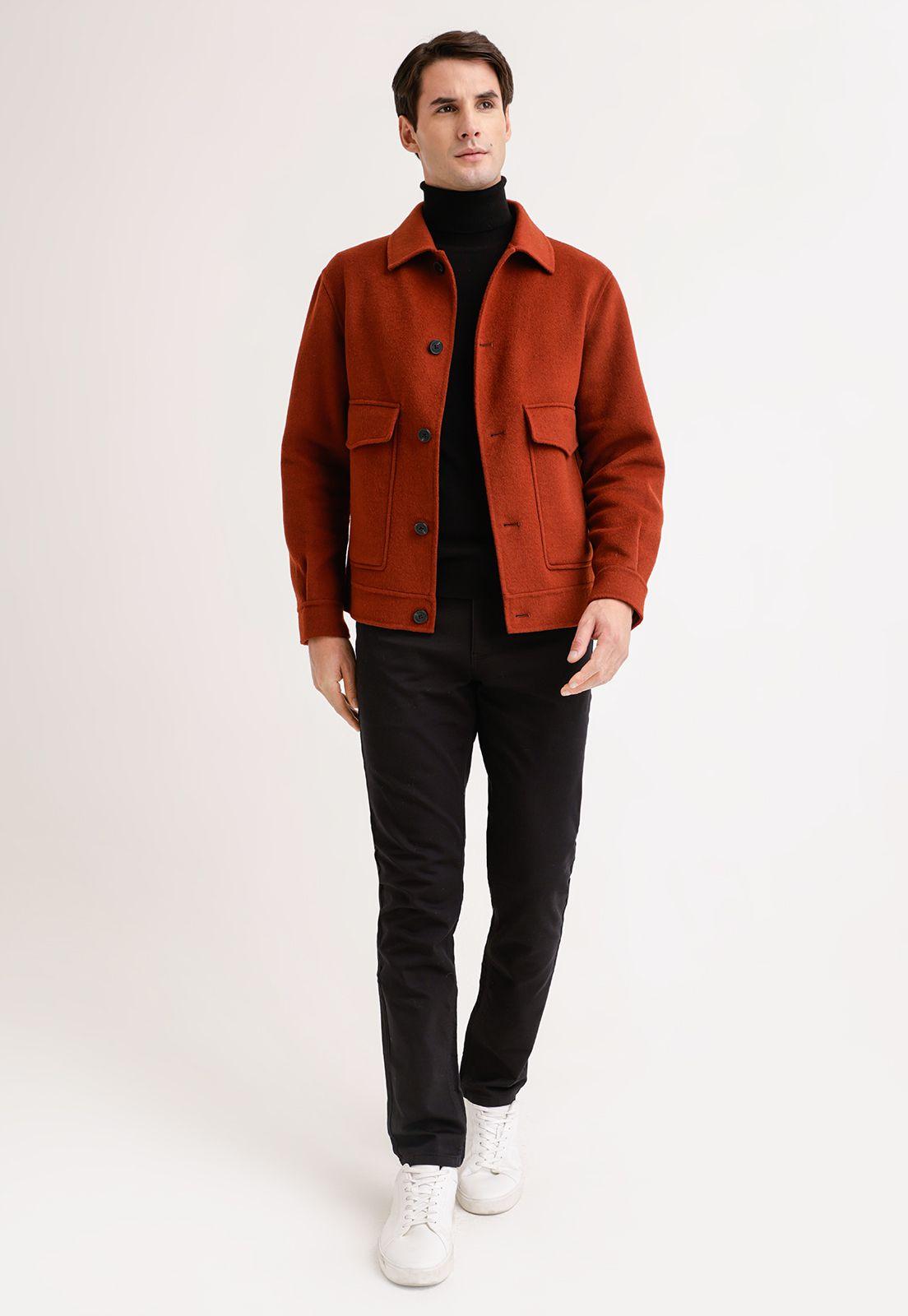 Chaqueta Hombre Lana Terracota-3
