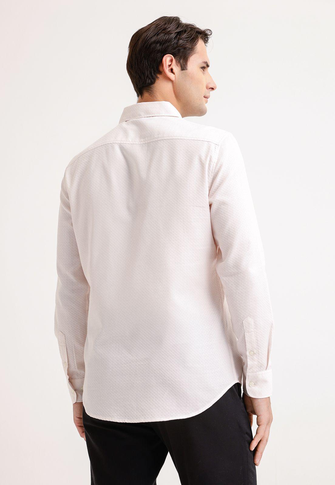 Camisa Hombre Manga Larga Algodón Rosado-1