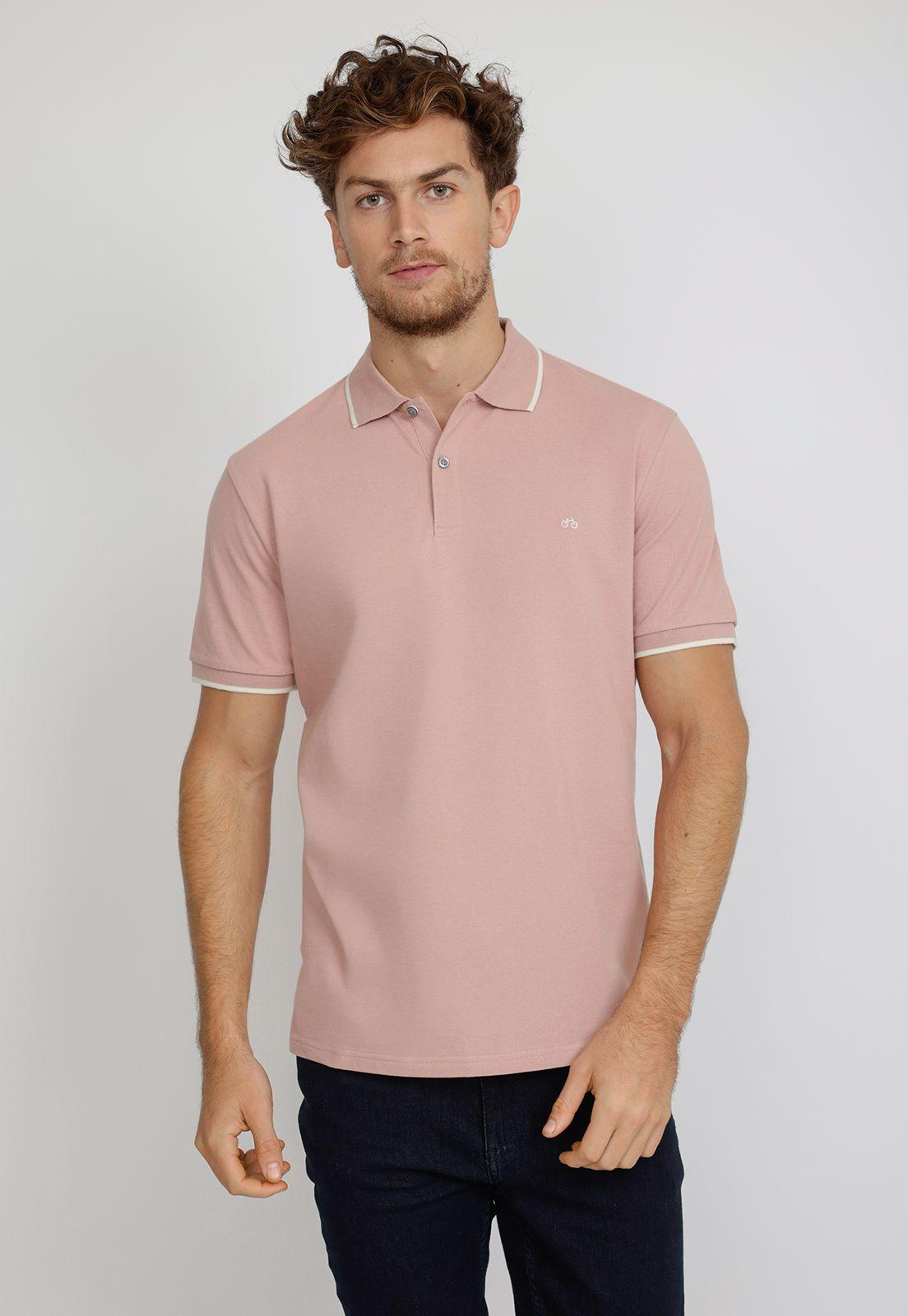 Polera Manga Corta hombre Regular Marinni Algodón Rosa-0