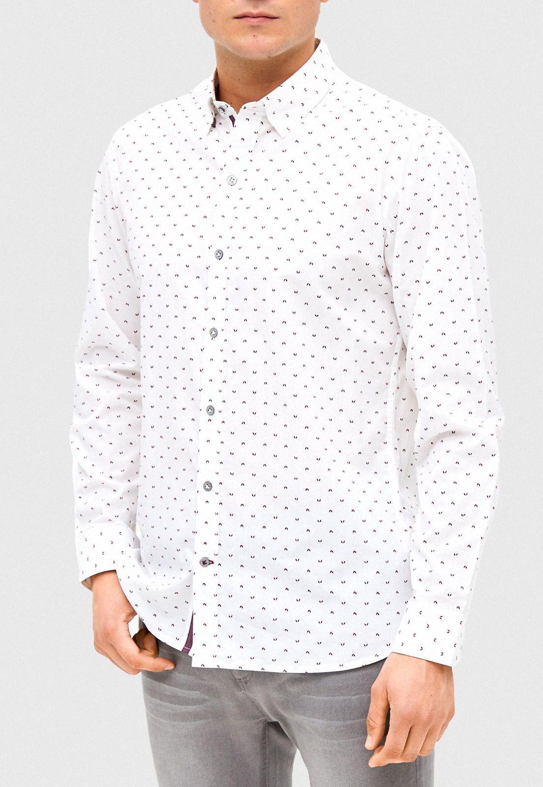 Camisa Casual Aeneas Blanco/Rojo-0