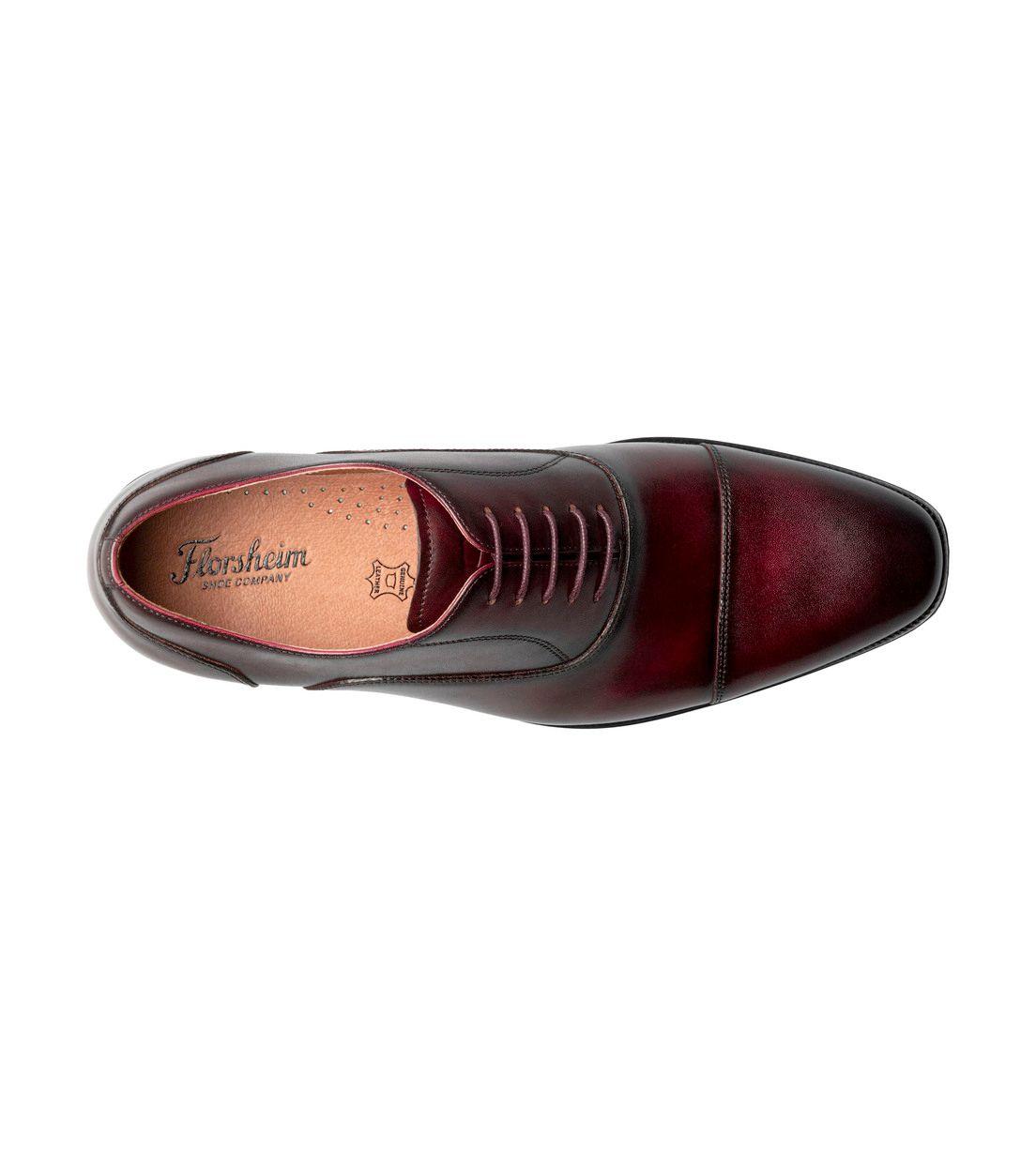 Zapatos Formal Hombre Sorrento Lux Cap Toe Bal Burdeo-5