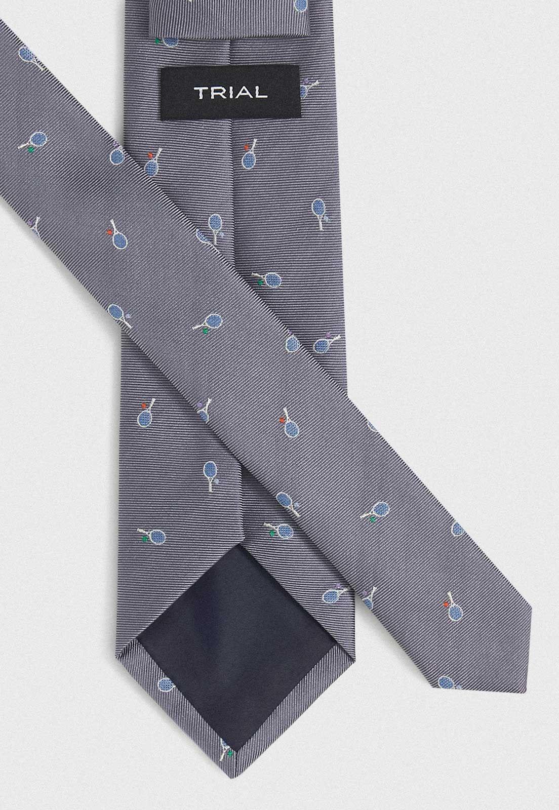 Corbata Formal Hombre Microfibra Estampado Graduación Gris-2
