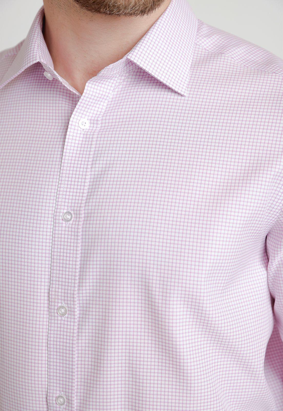 Camisa Formal Hombre Non Iron Microdiseño Regular Travel Rosado-2