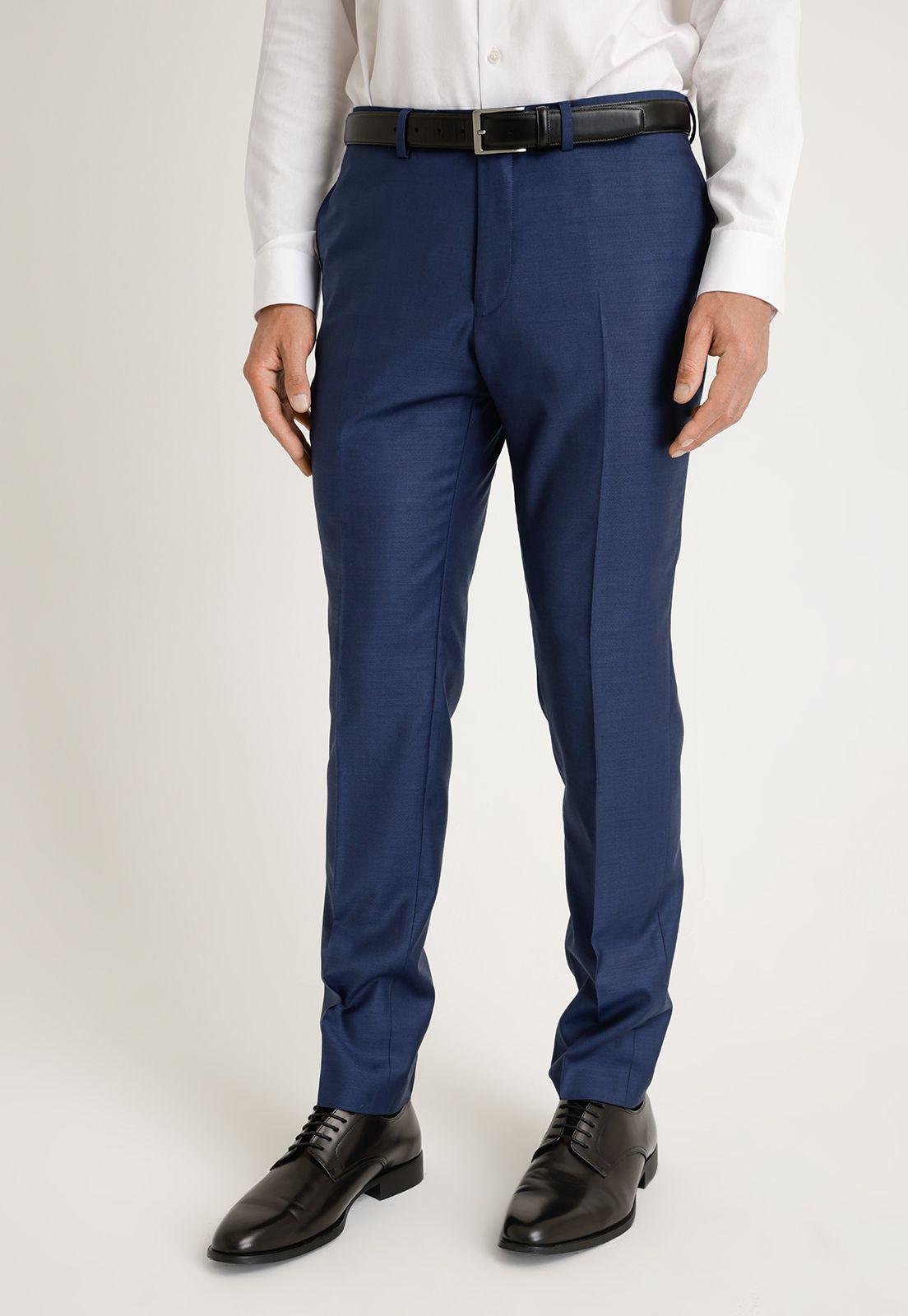 Pantalón Formal Liso Azul-0