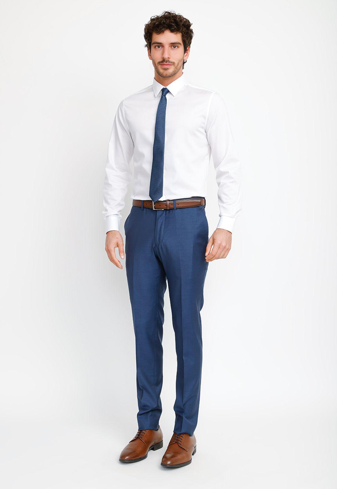 Pantalón Formal Liso Azul THE WILLOW SLIM-3