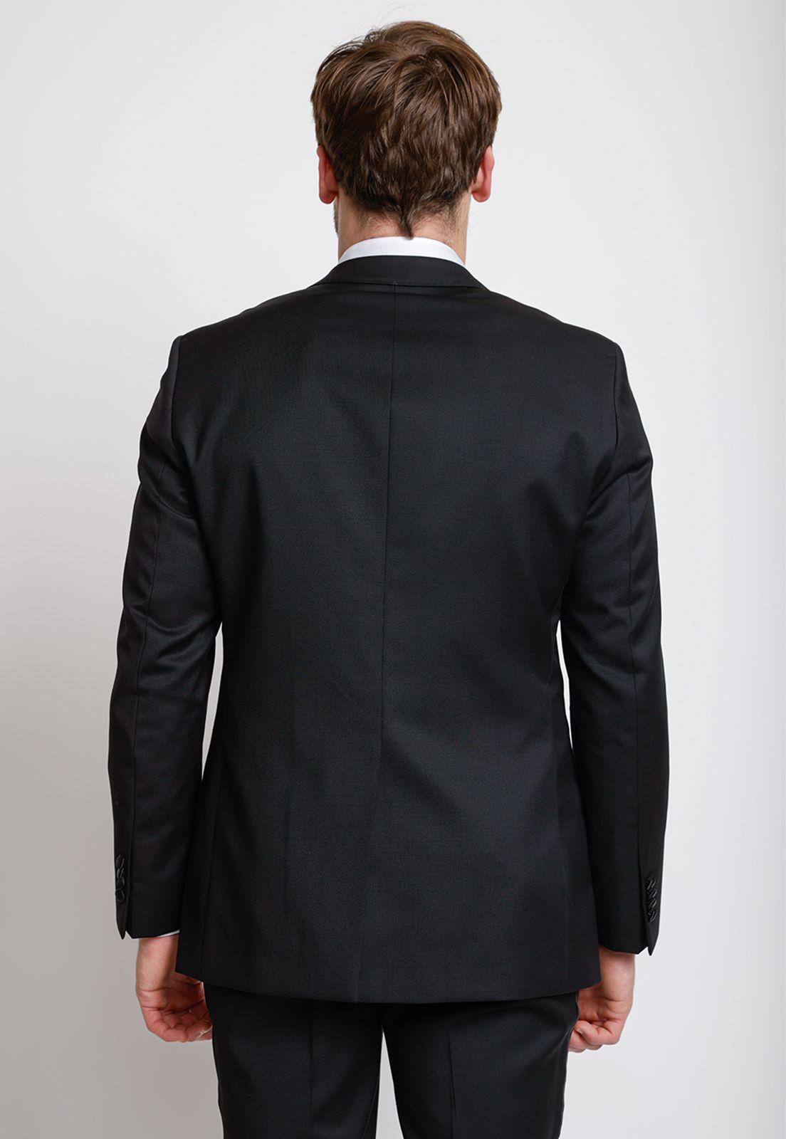 Chaqueta Formal Hombre Lana S100'S Liso Slim Smoking Negro-1