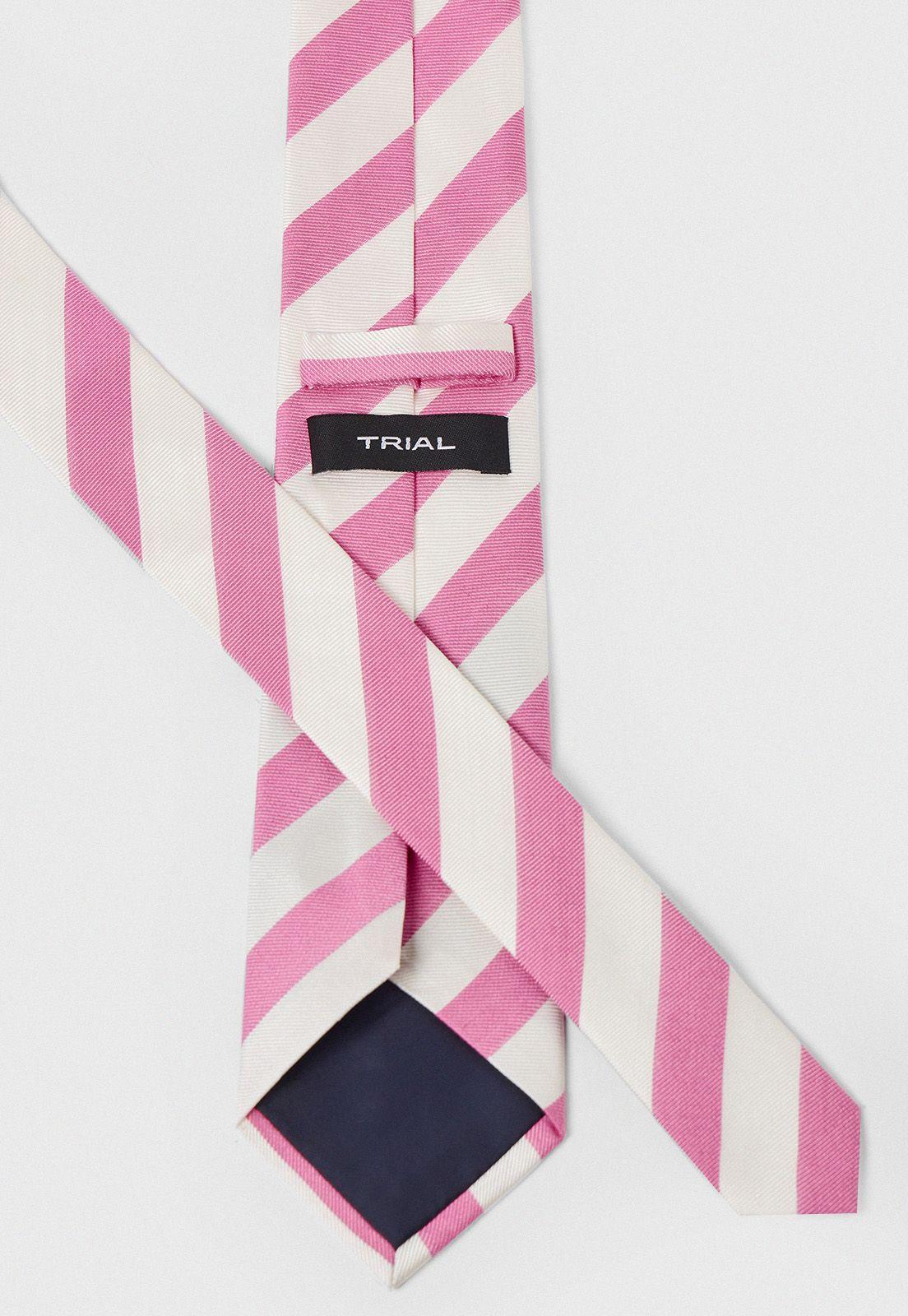 Corbata Hombre Formal Seda Rayas Travel Coral-2