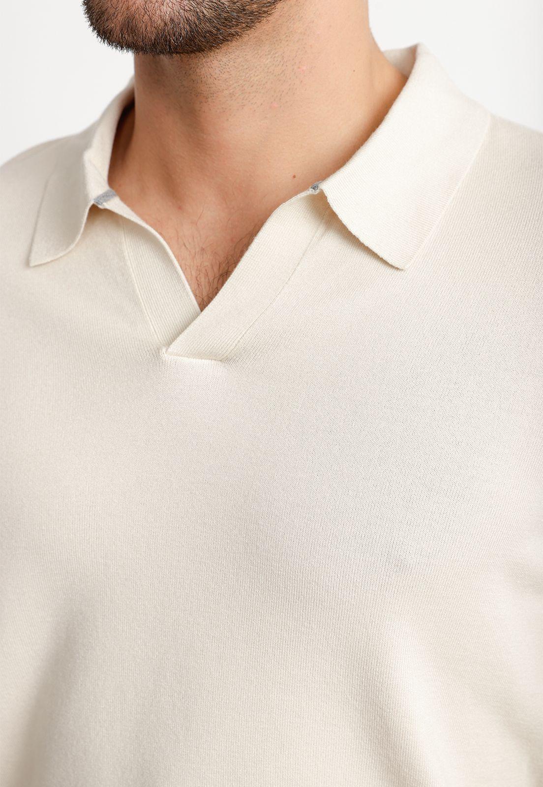 Sweater Hombre Cuello Polo Beige-2