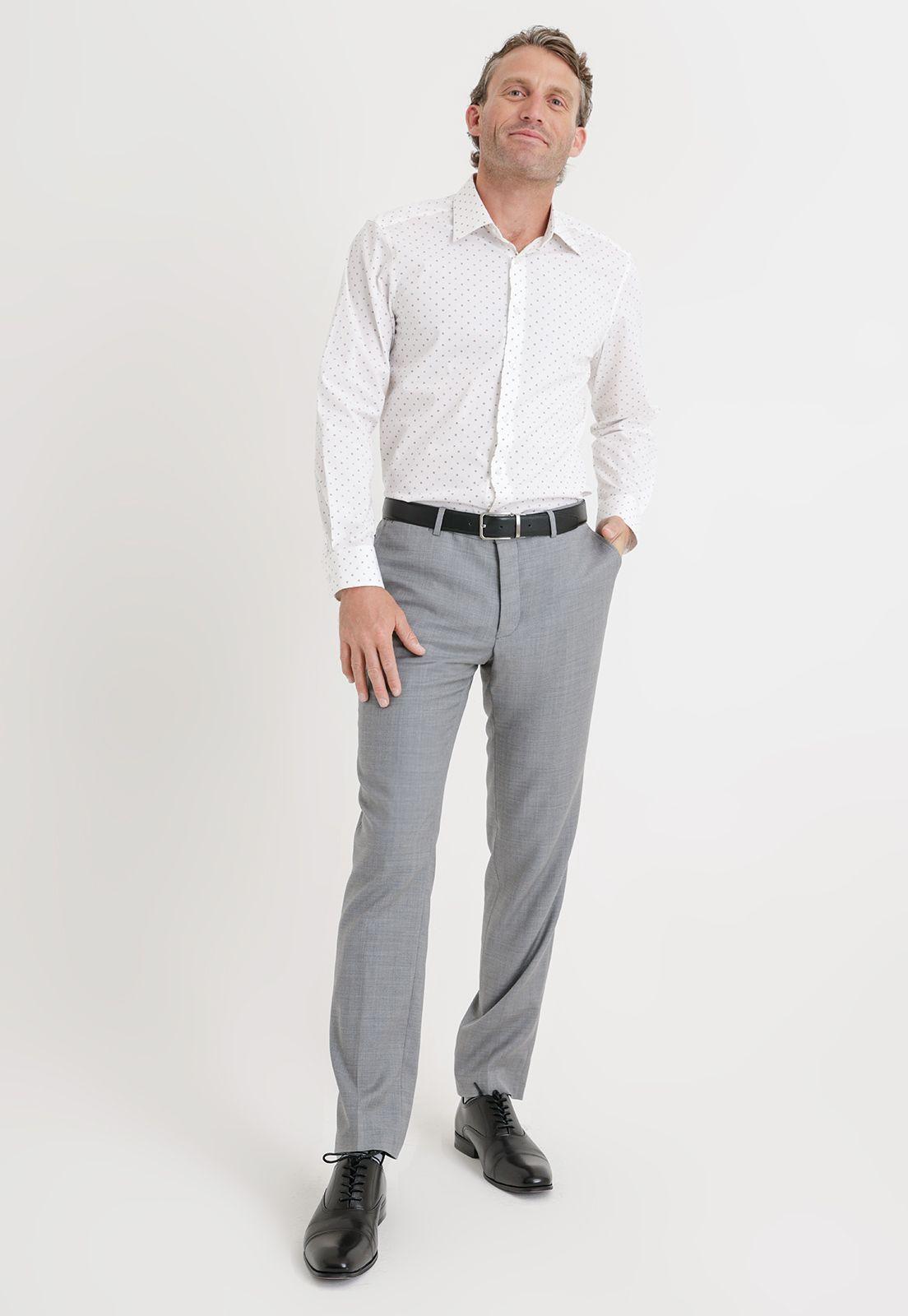 Camisa Formal Hombre blanco/burdeo-3