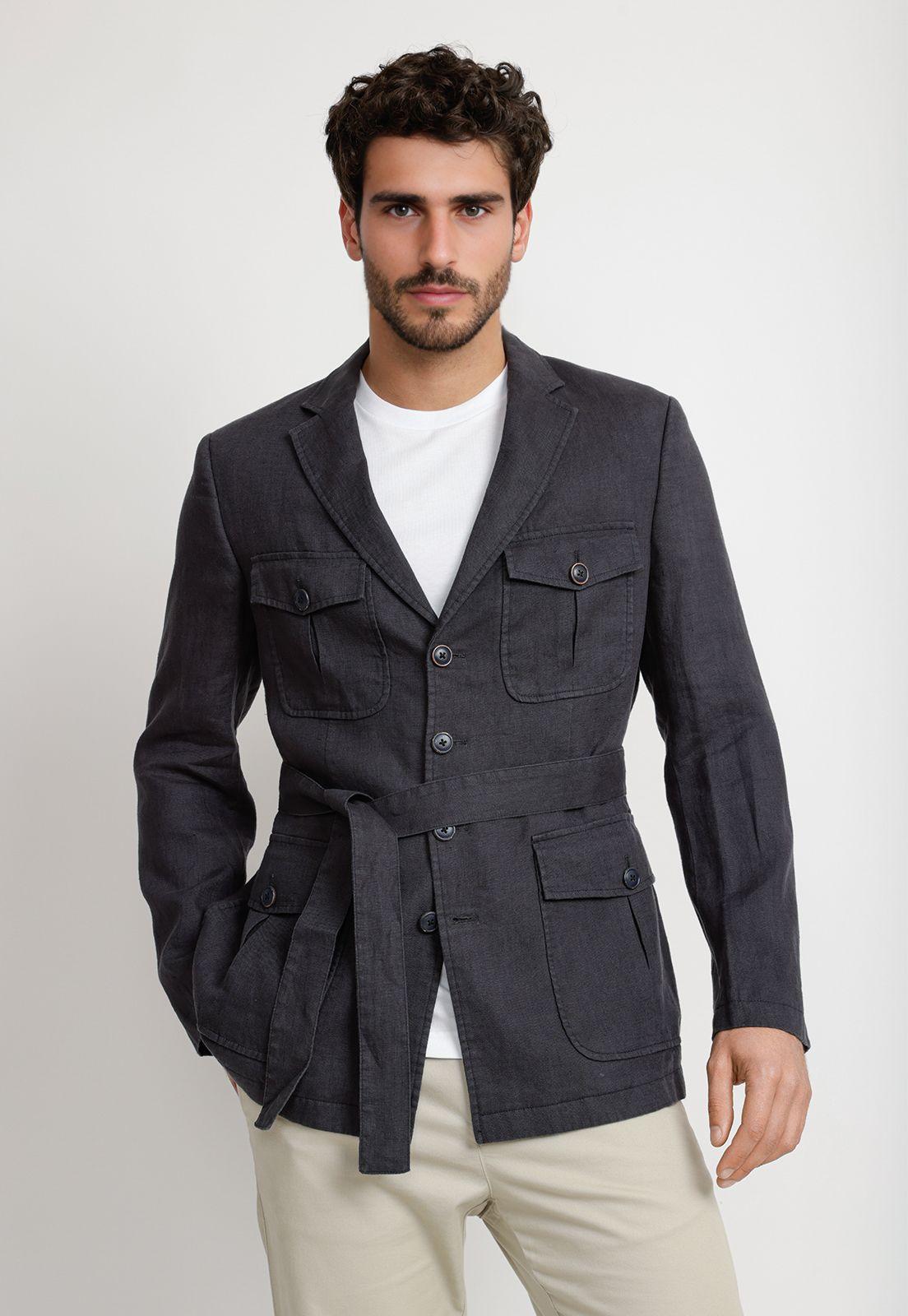 Chaqueta Hombre Lino Navy MARROQUI-0