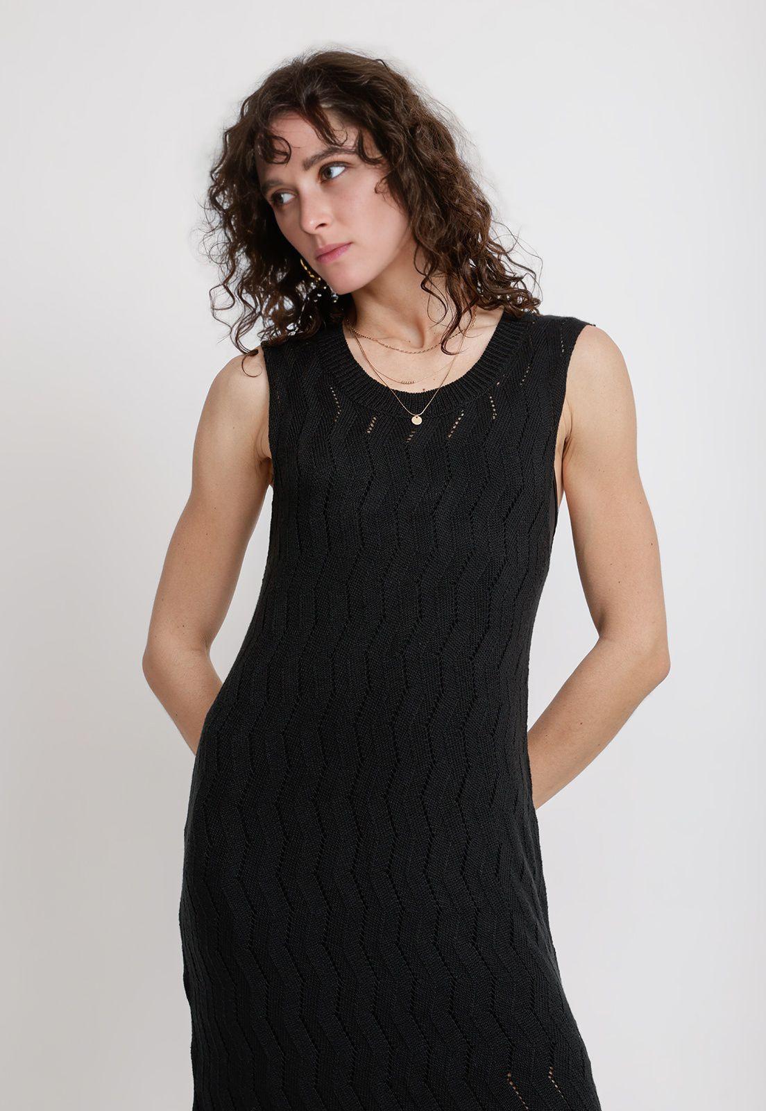 Vestido Mujer Malva Viscosa Negro-0