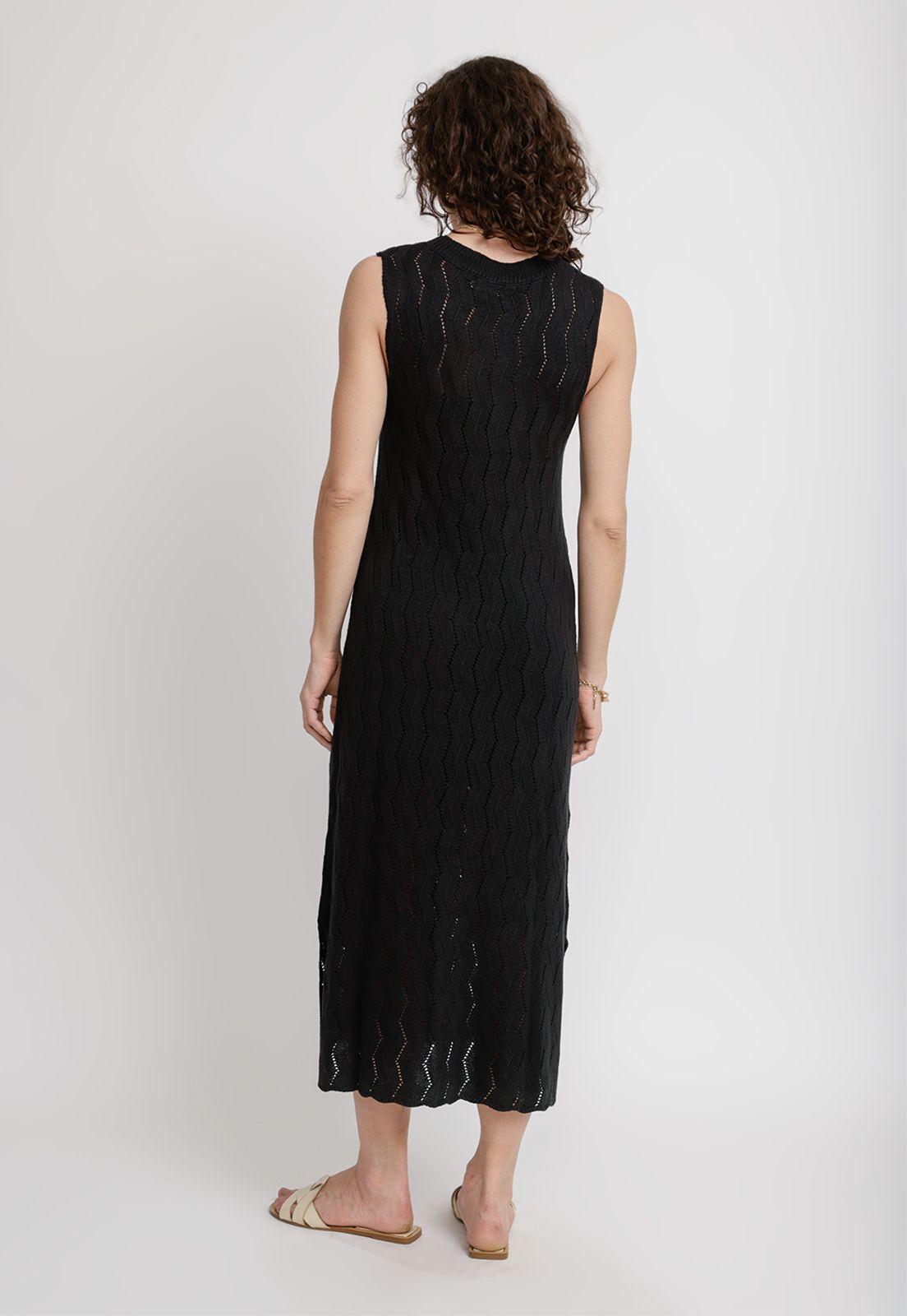Vestido Mujer Malva Viscosa Negro-1
