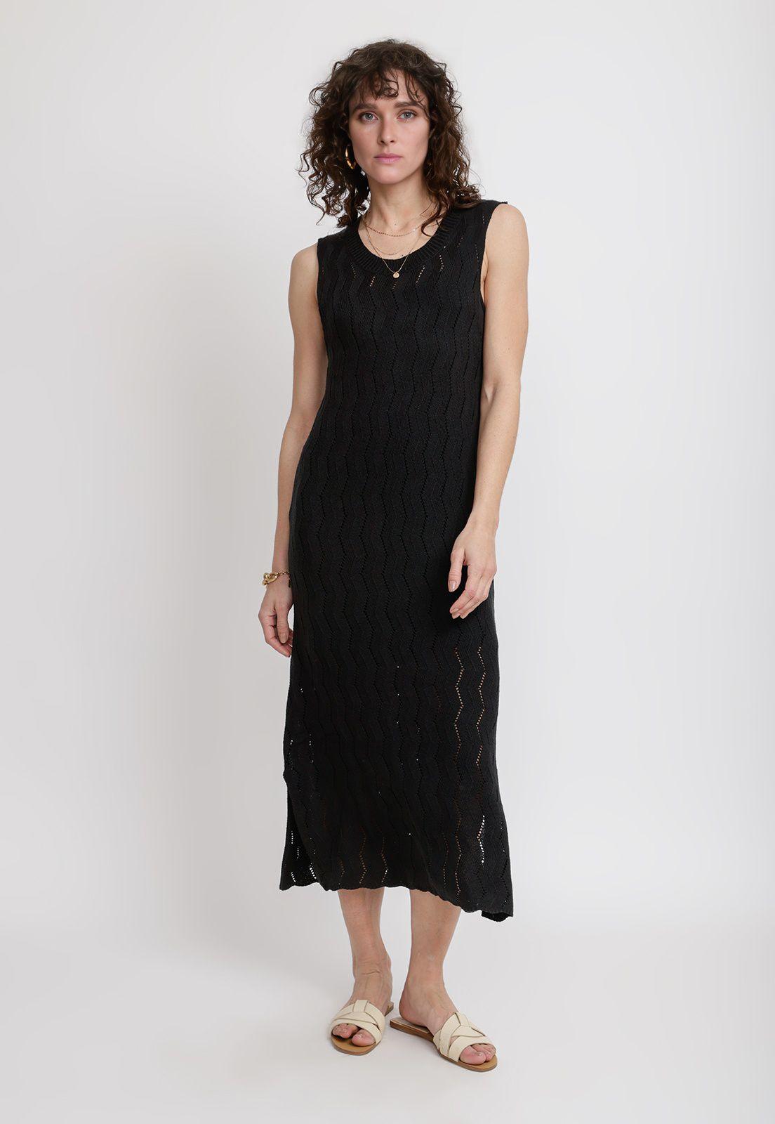 Vestido Mujer Malva Viscosa Negro-3