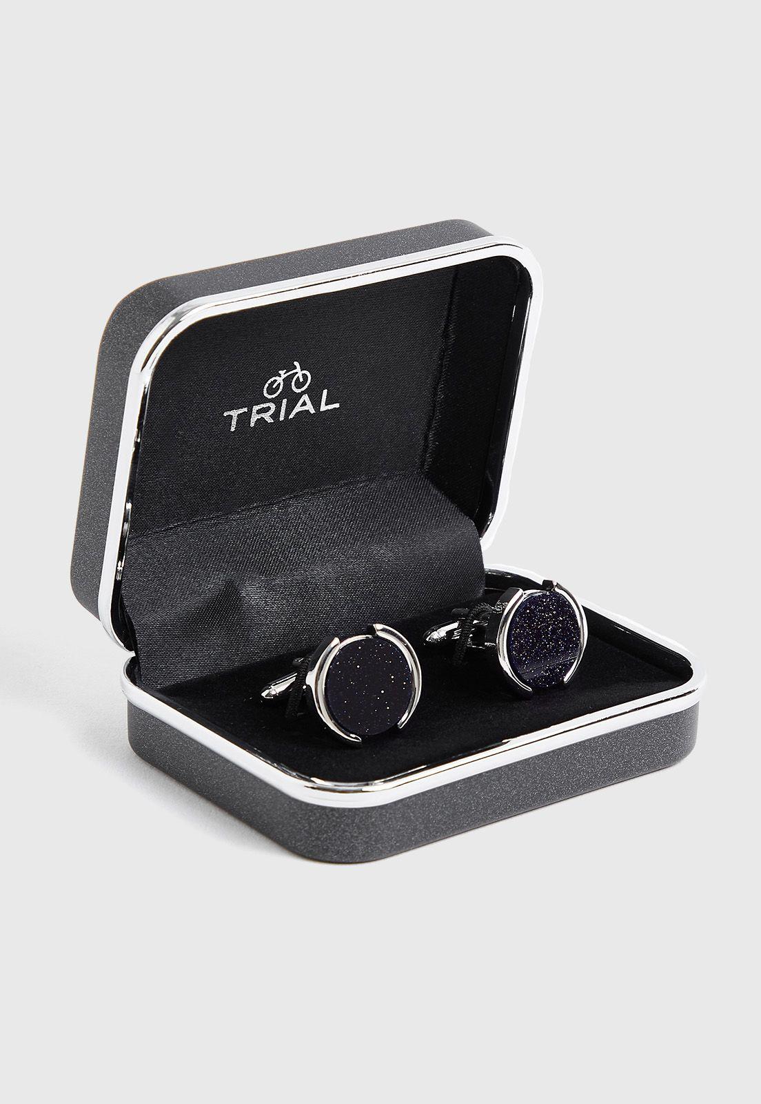 Collera circular esmalte azul y plata-2