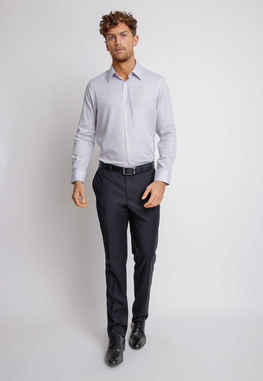 Camisa hombre formal executive dobby gris claro-4