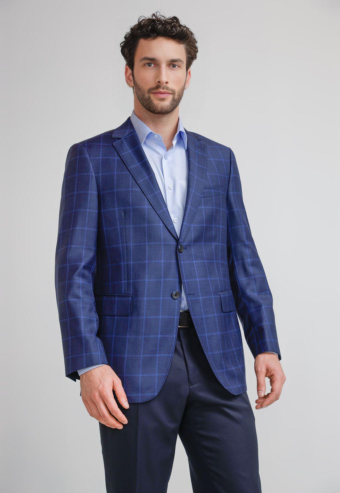 Chaqueta Hombre Formal Lana S100'S Classic Azul-0