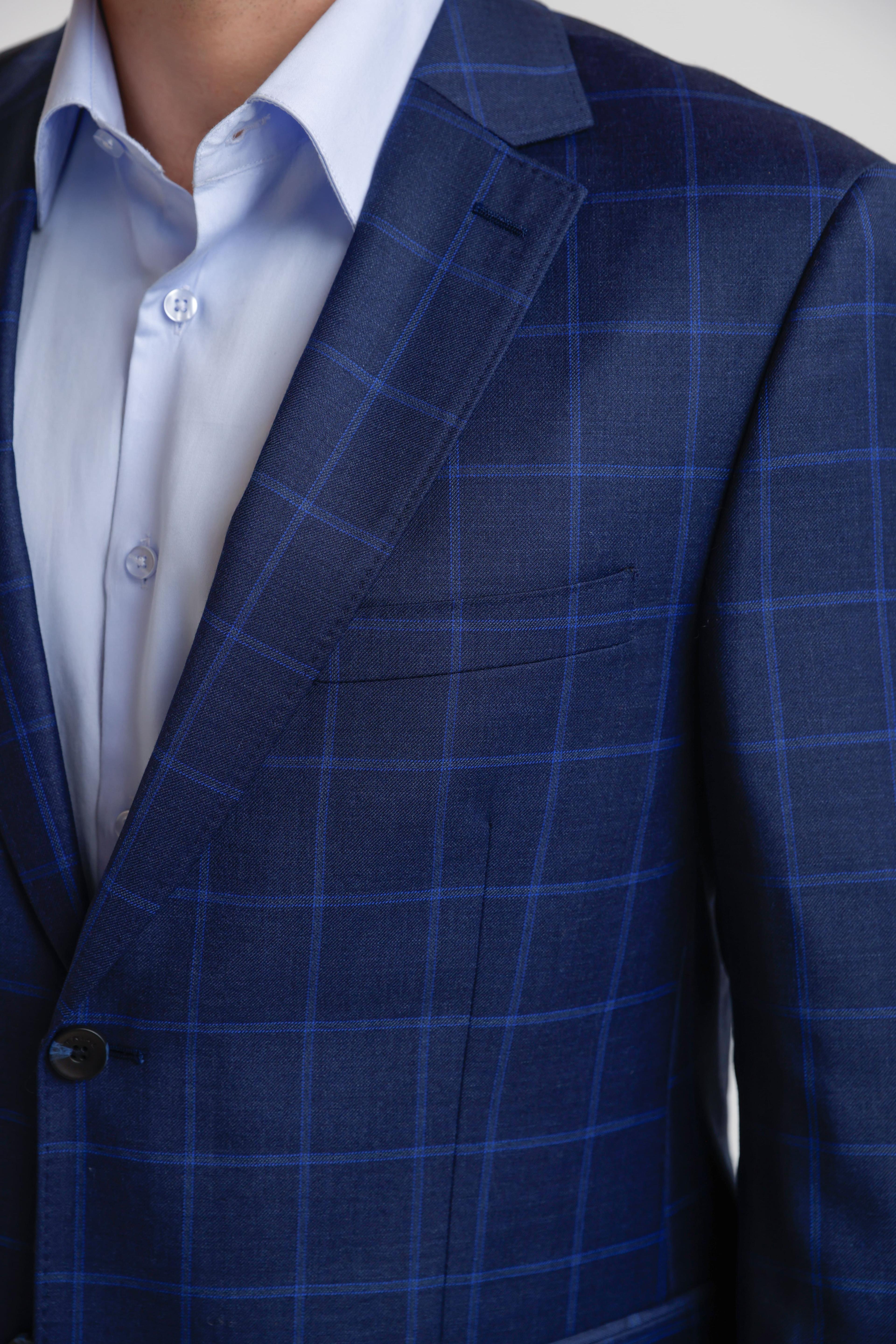 Chaqueta Hombre Formal Lana S100'S Classic Azul-2