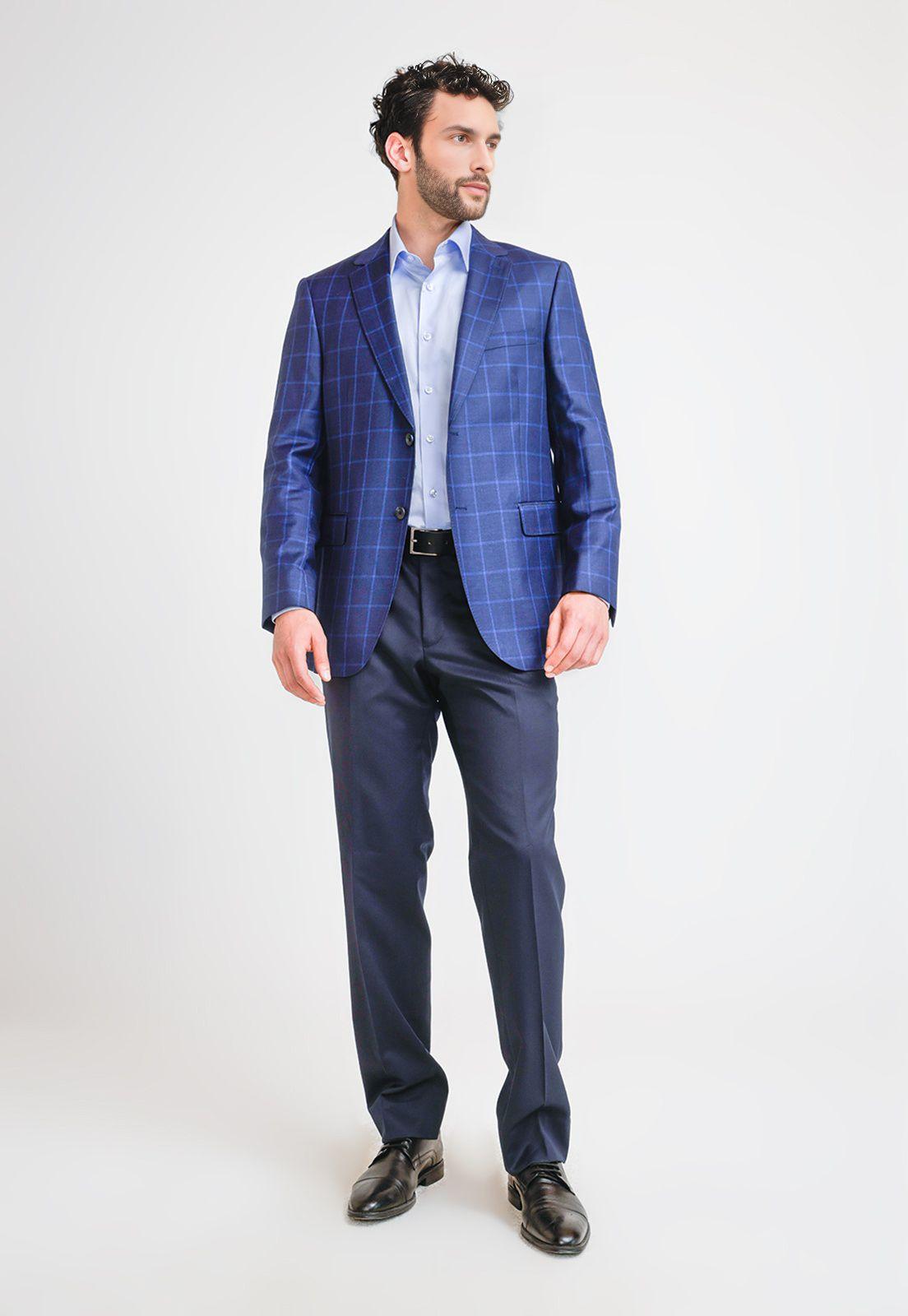 Chaqueta Hombre Formal Lana S100'S Classic Azul-3