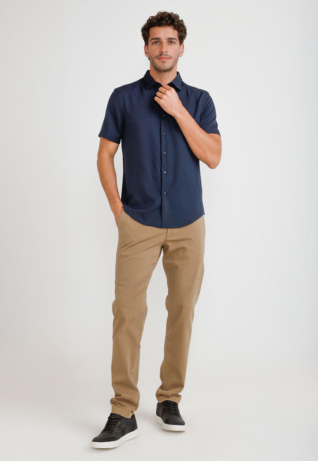 Camisa Hombre Manga Corta Total Stretch Navy 4IFW7063-3