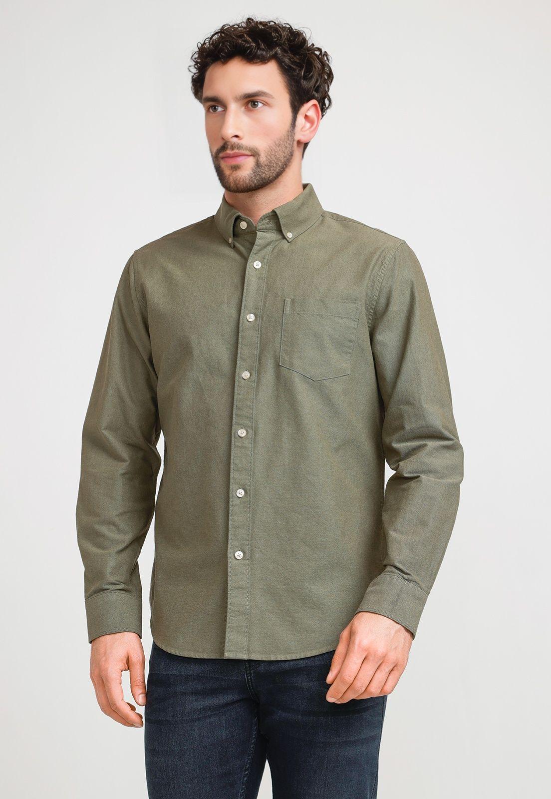 Camisa Hombre Oxford Militar-0