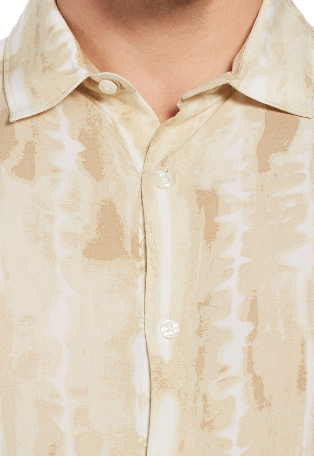 Camisa Beige Estampado Abstracto-2