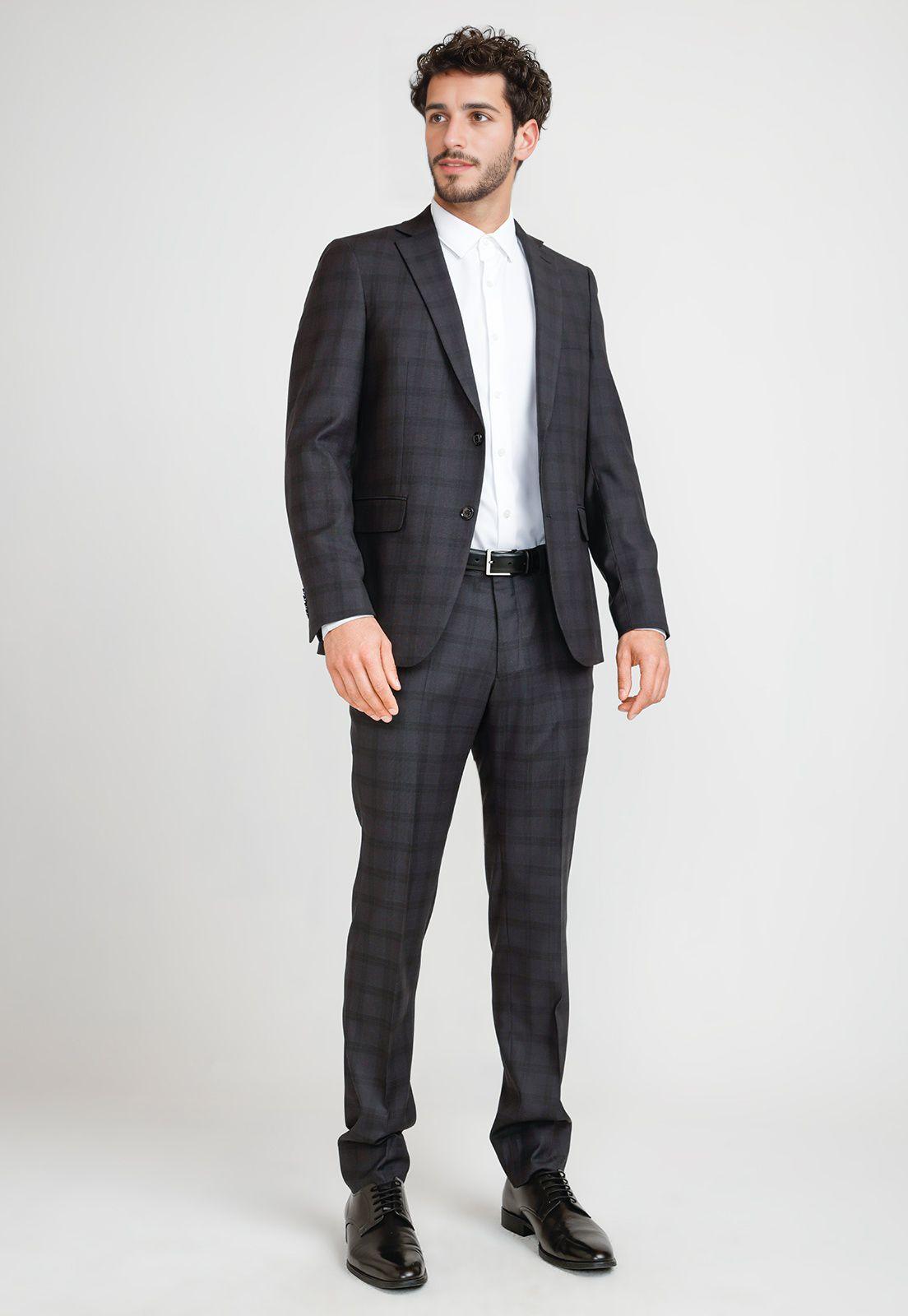 Chaqueta Hombre Traje Suit Separates Washable Negro-3