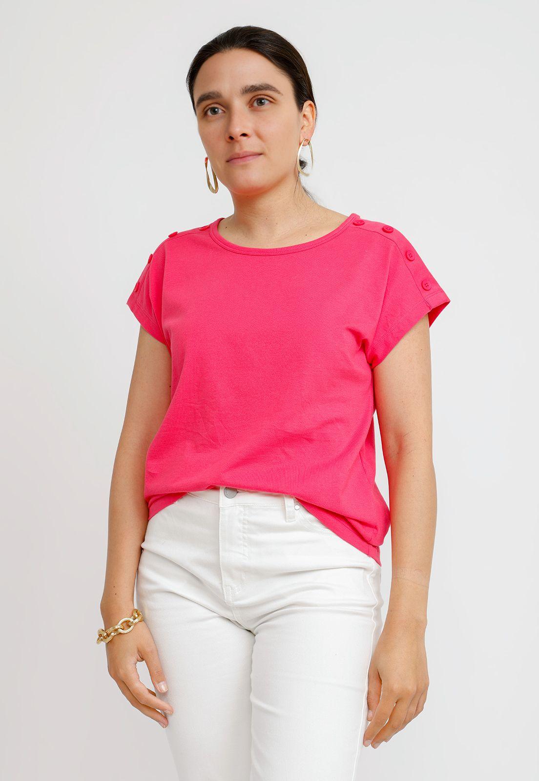 Polera Mujer Bilbao Algodón Peruano Fucsia-0
