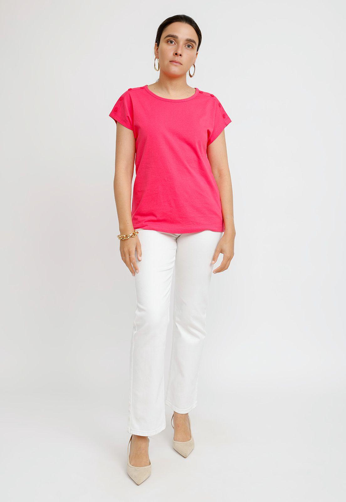 Polera Mujer Bilbao Algodón Peruano Fucsia-3