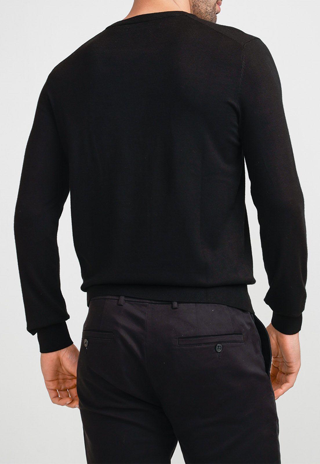 Sweater Hombre Cuello Redondo Negro-1