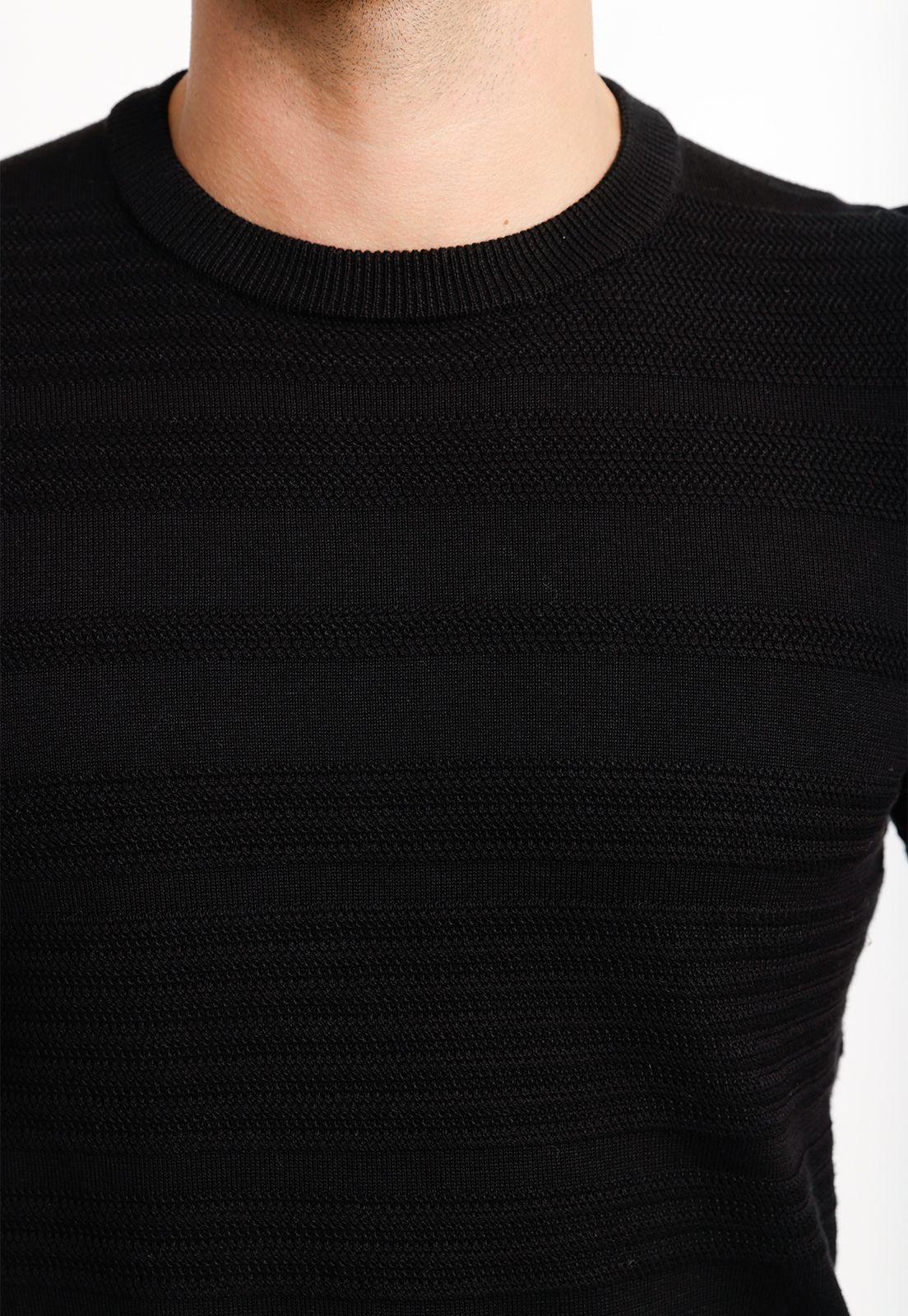 Sweater Hombre Cuello Redondo Negro-2