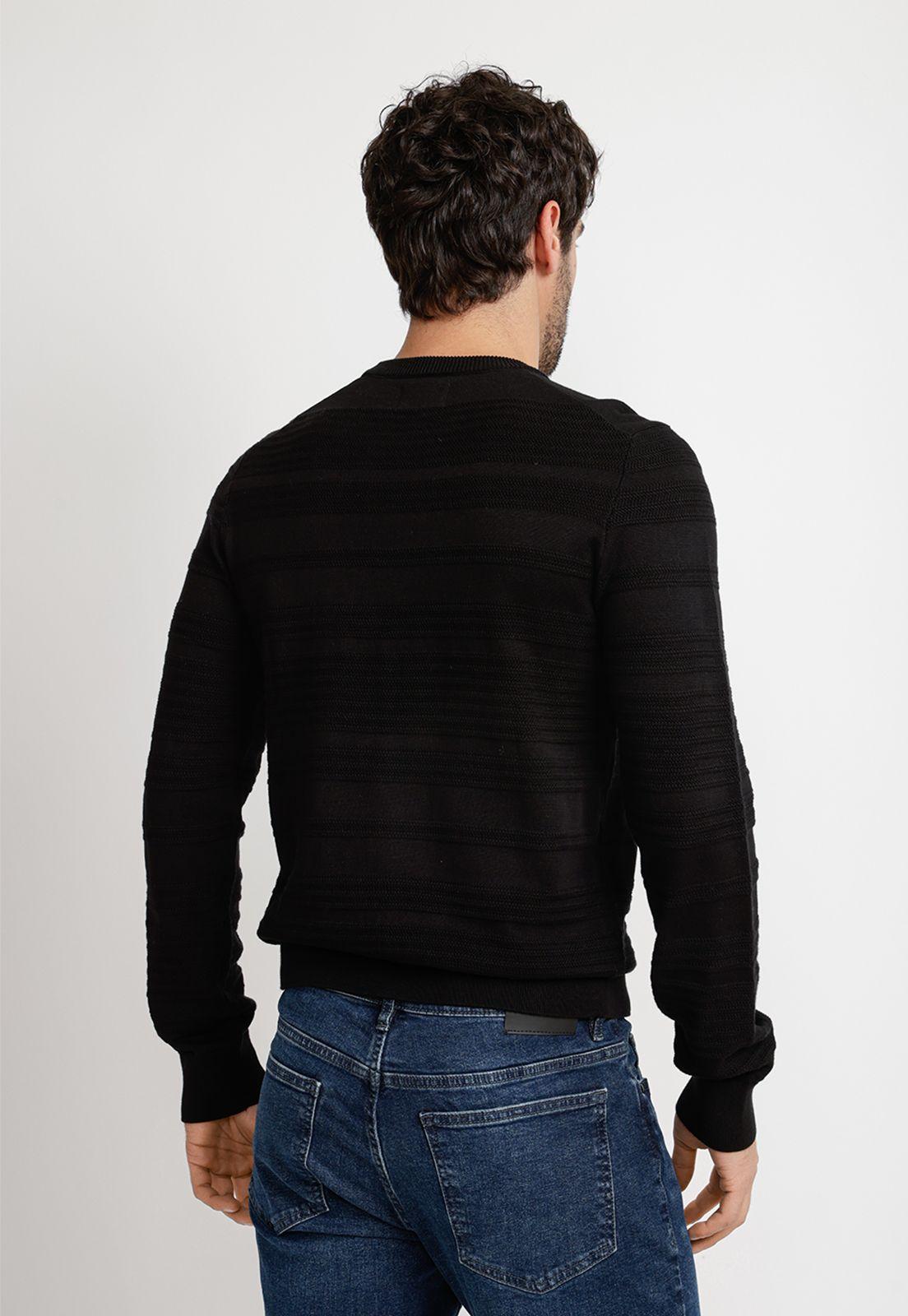 Sweater Hombre Cuello Redondo Negro 4KSG7204-1