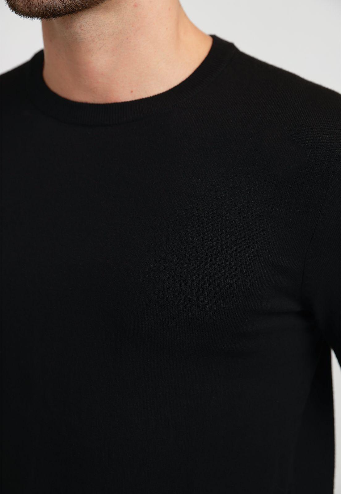 Sweater Hombre Cuello Redondo Negro-2