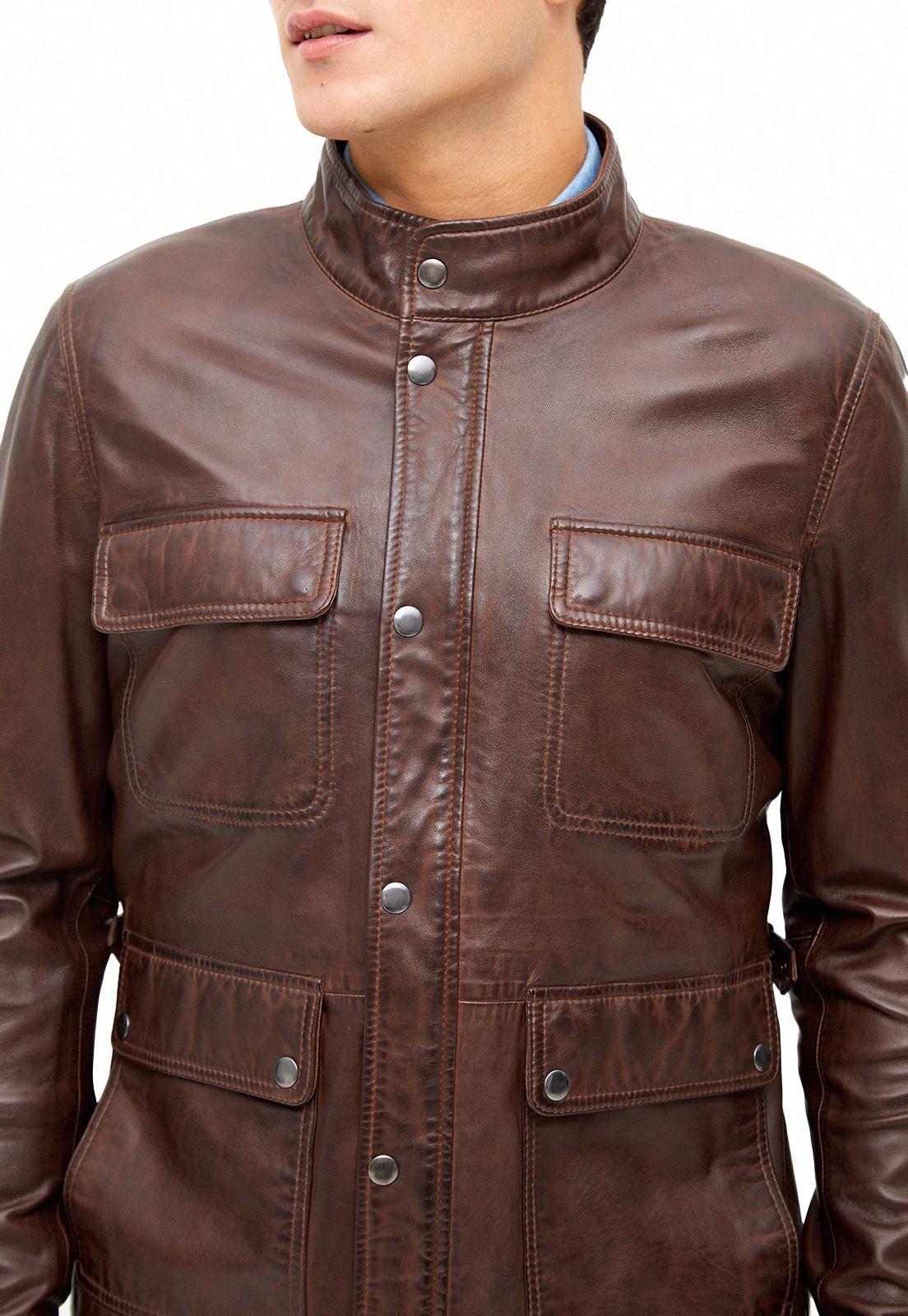Chaqueta Cue Cuero Liso.-2