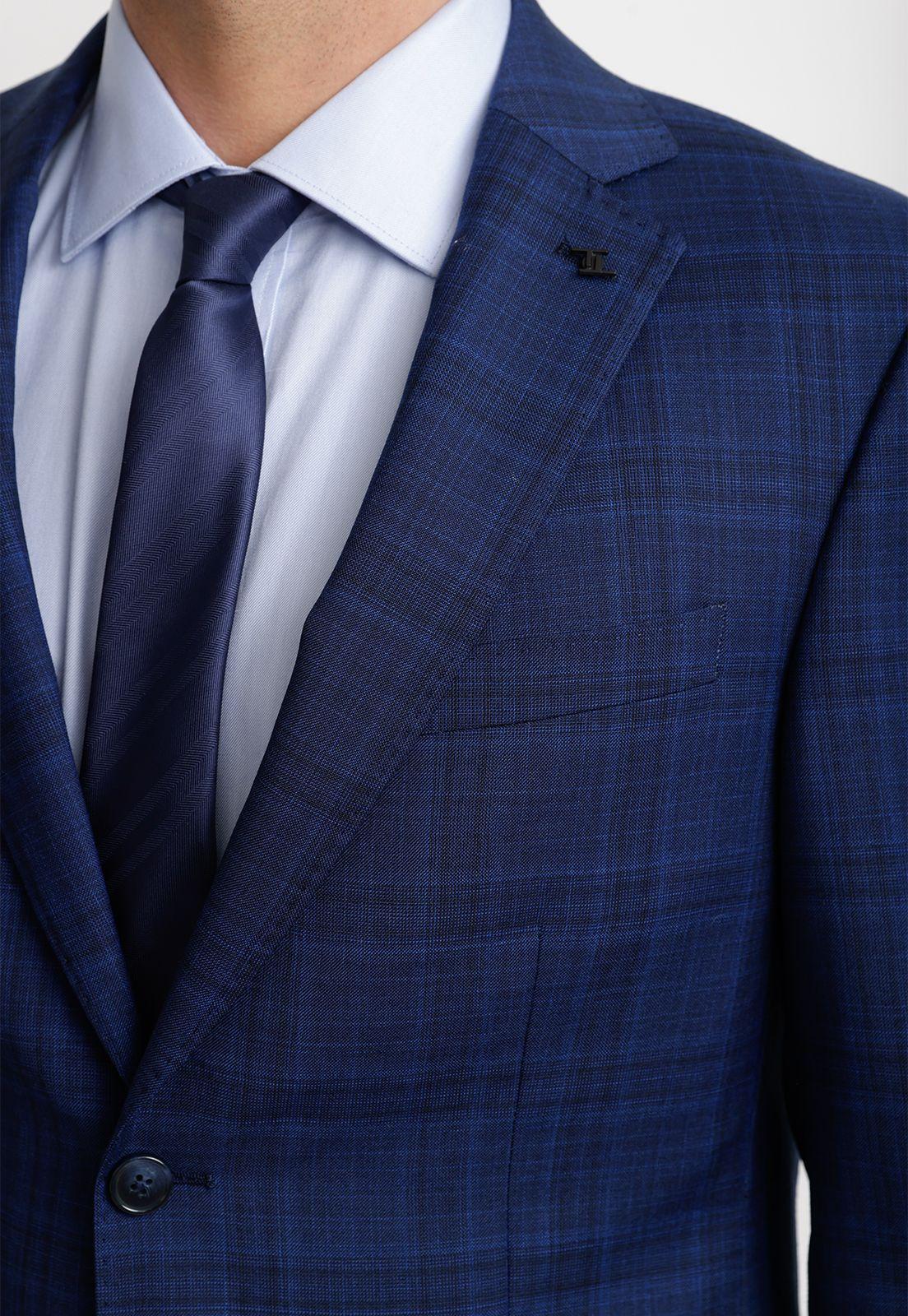 Traje Hombre Formal Lana 100'S Travel Azul-2