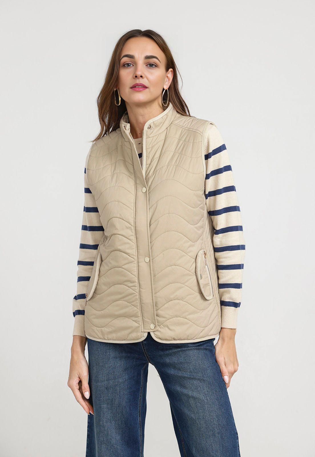 Parka Sin Mangas Baset Mujer Beige-0