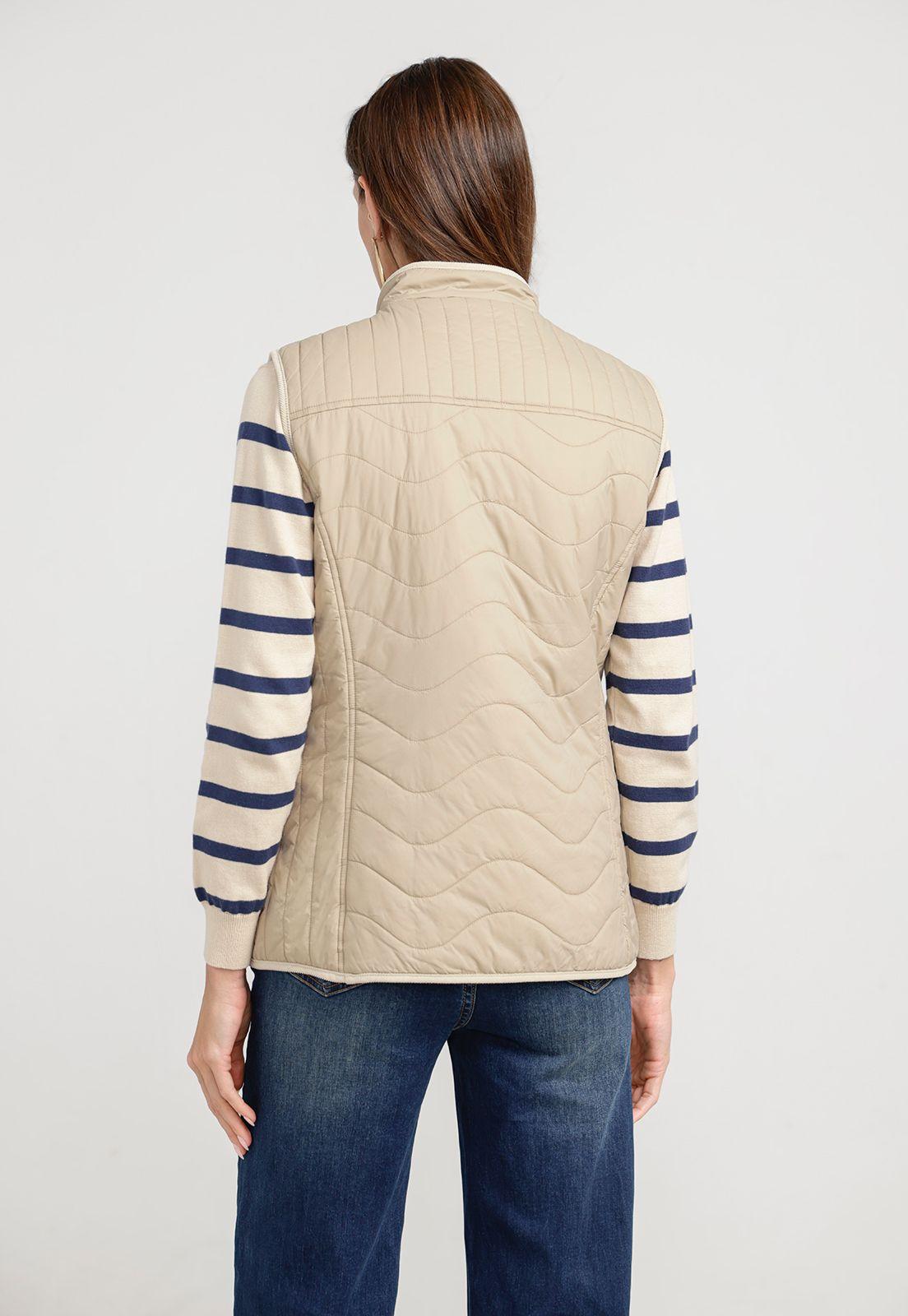 Parka Sin Mangas Baset Mujer Beige-1