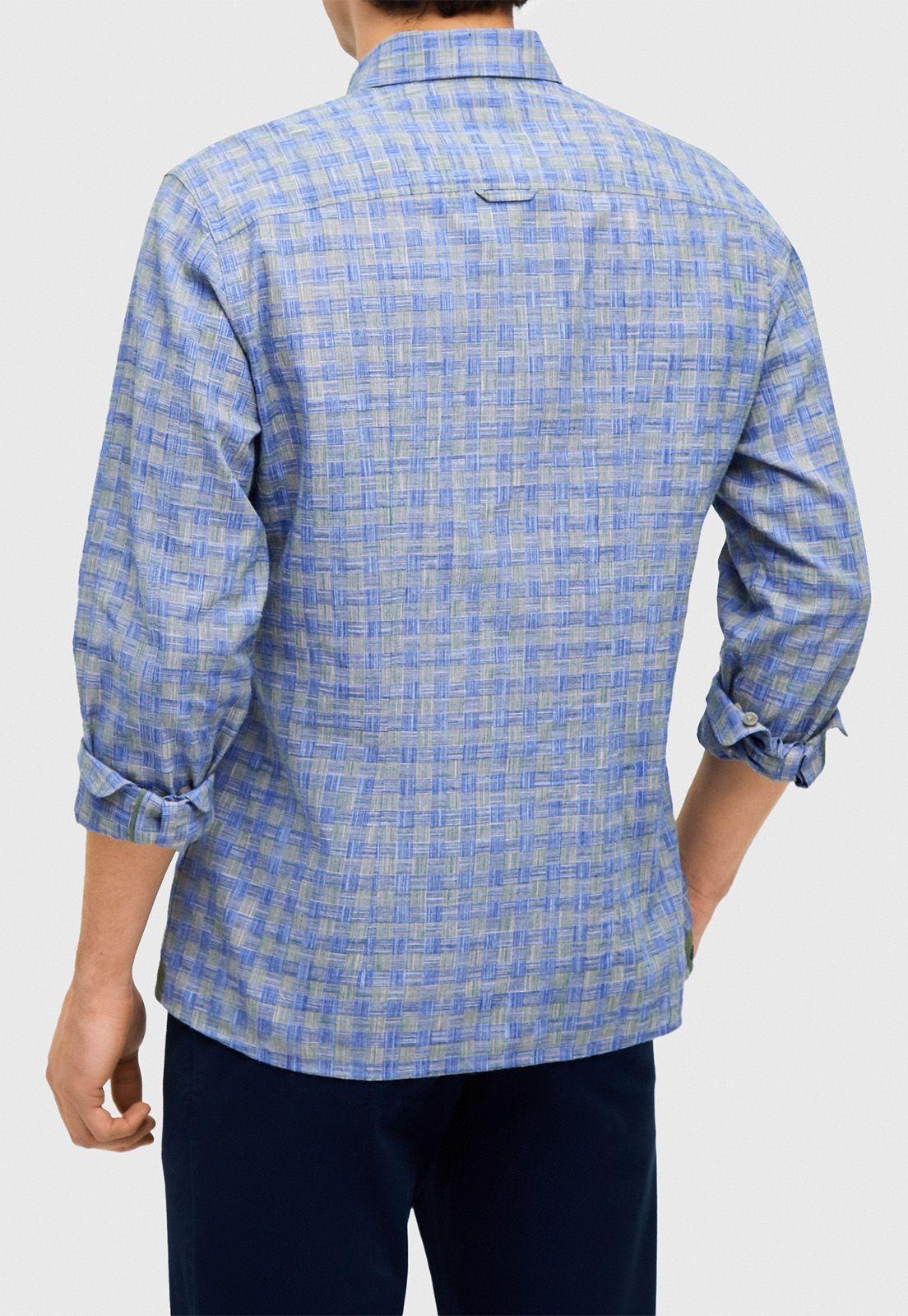 Camisa Casual Bendis Azul Y Verde-1