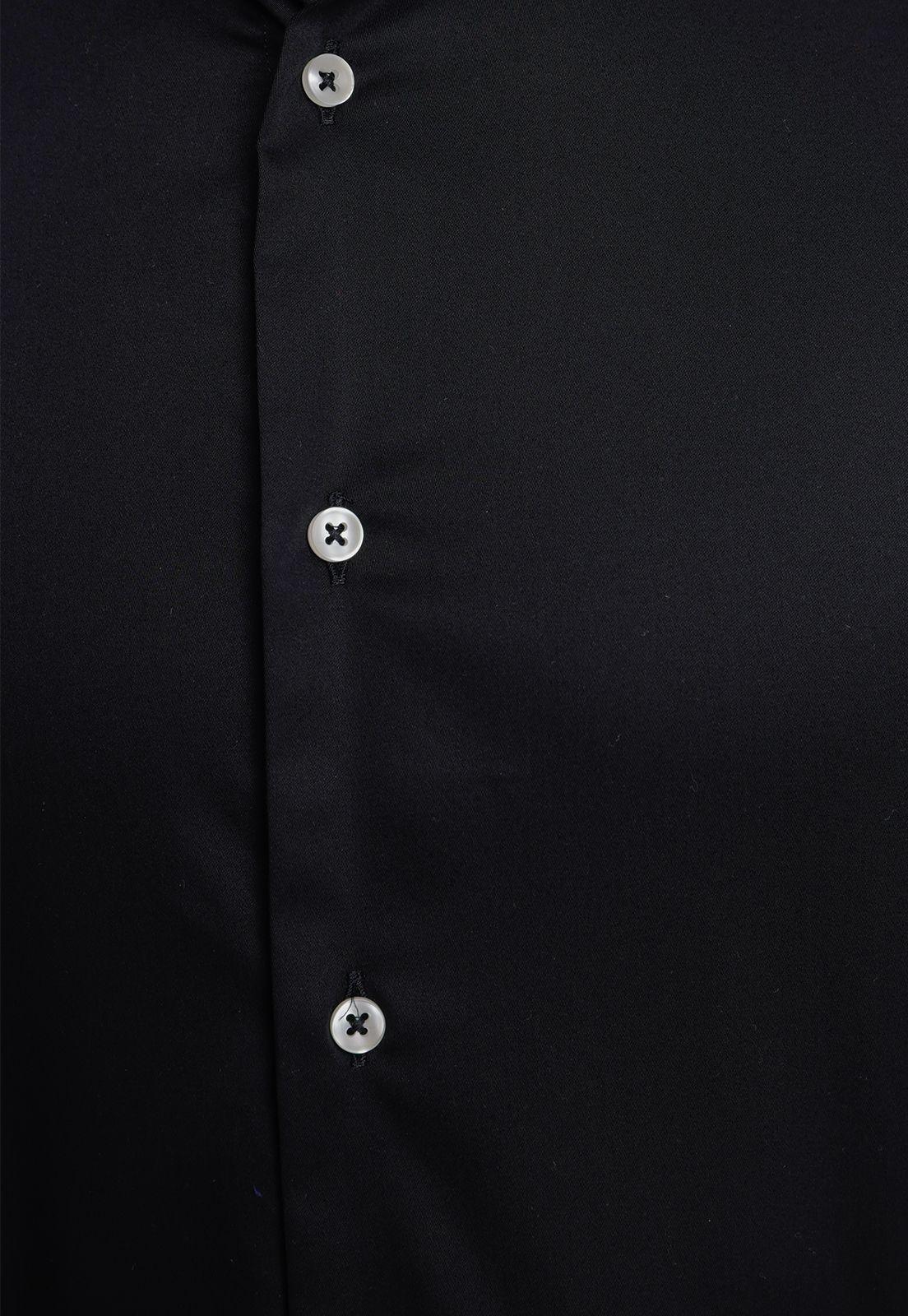 Camisa hombre Formal Slim Fit Vercelli Algodón Negro-3